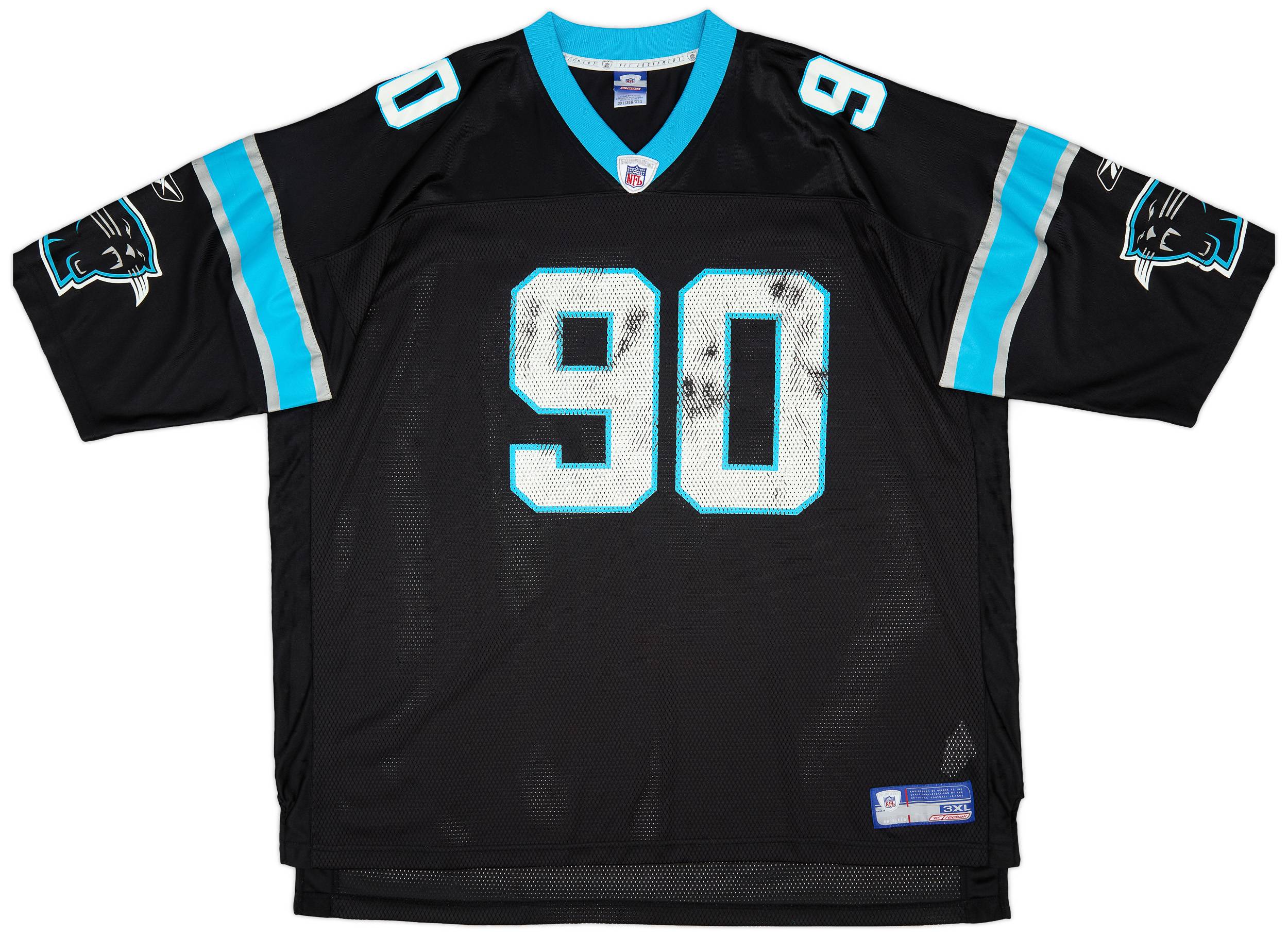 2002 04 Carolina Panthers Peppers 90 Reebok On Field Home Jersey Good 3XL