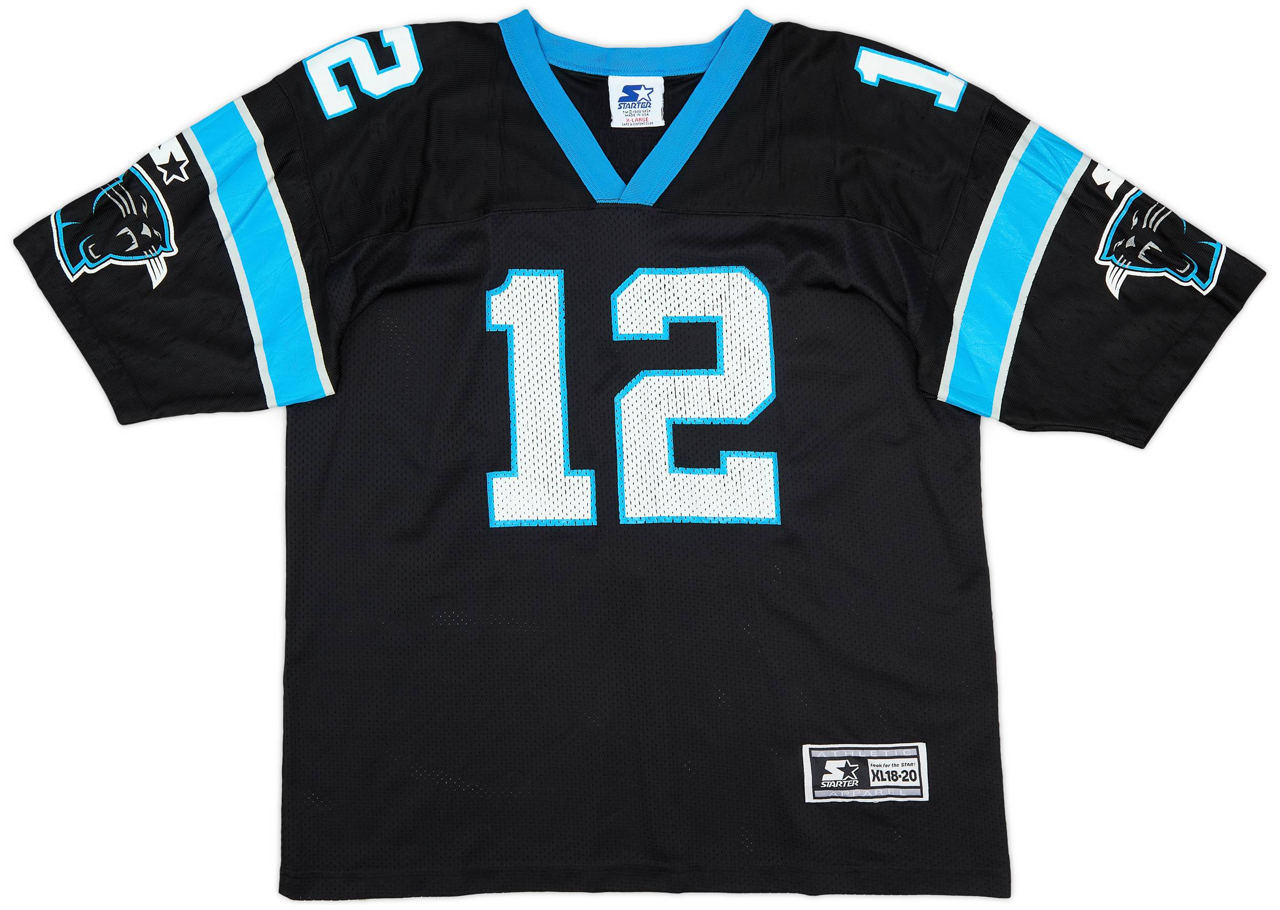 1995-98 Carolina Panthers Collins #12 Starter Home Jersey (Good) XL.Kids