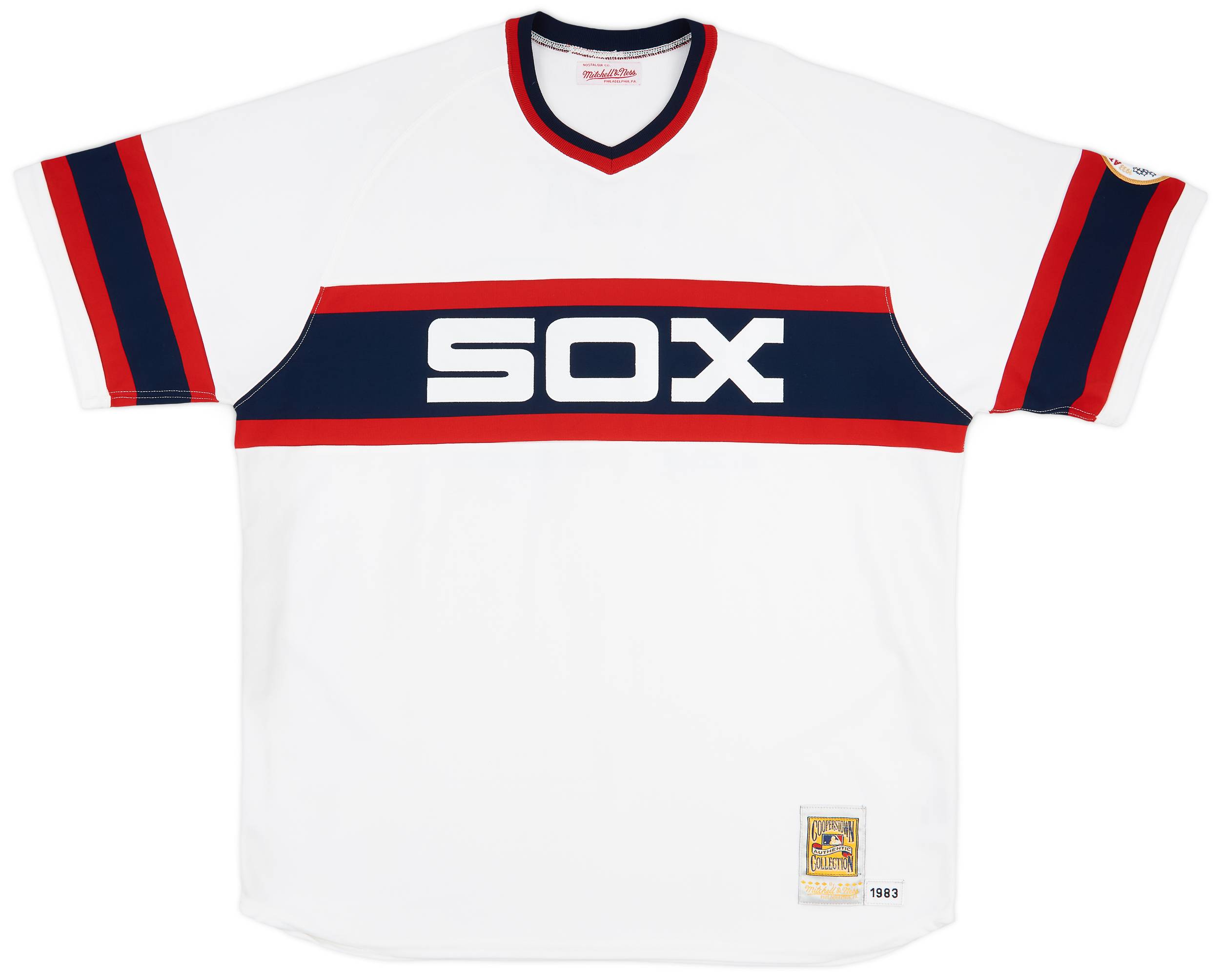 1983 Chicago White Sox Fisk 72 Mitchell Ness Home Jersey Excellent XXL