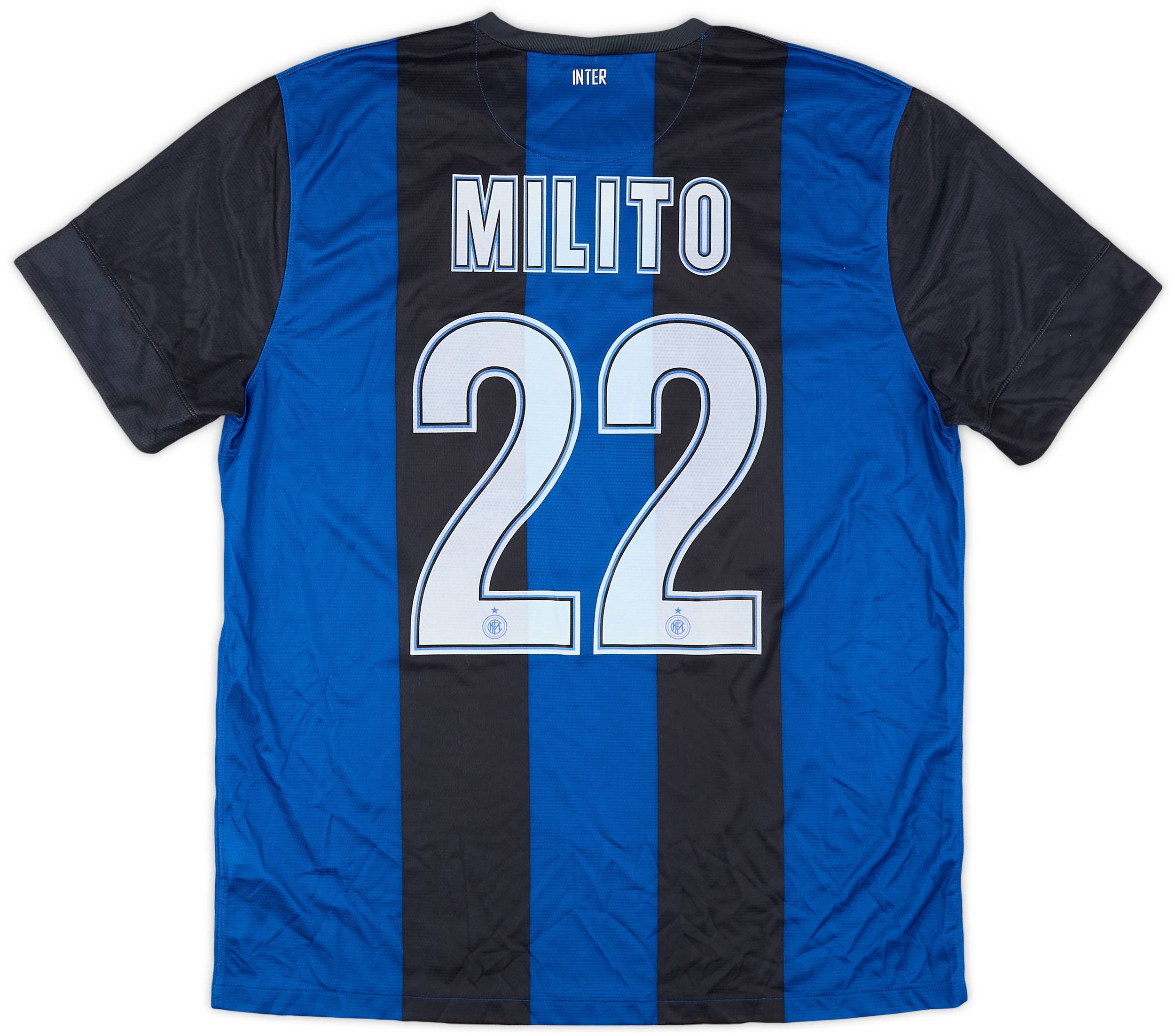 2012-13 Inter Milan Home Shirt Milito #22 - 7/10 - (XL)