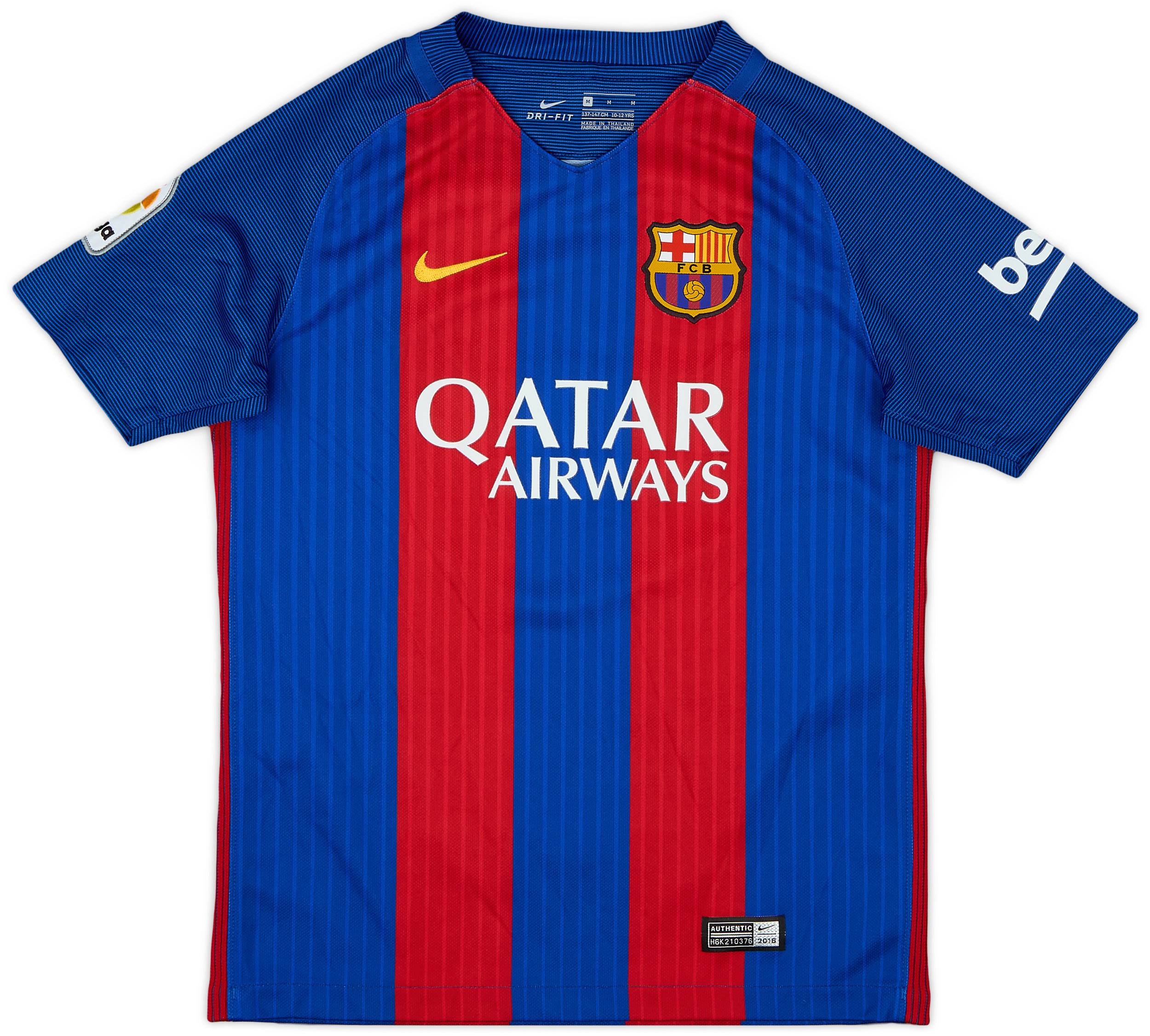 2016-17 Barcelona Home Shirt - 8/10 - (M.Boys)