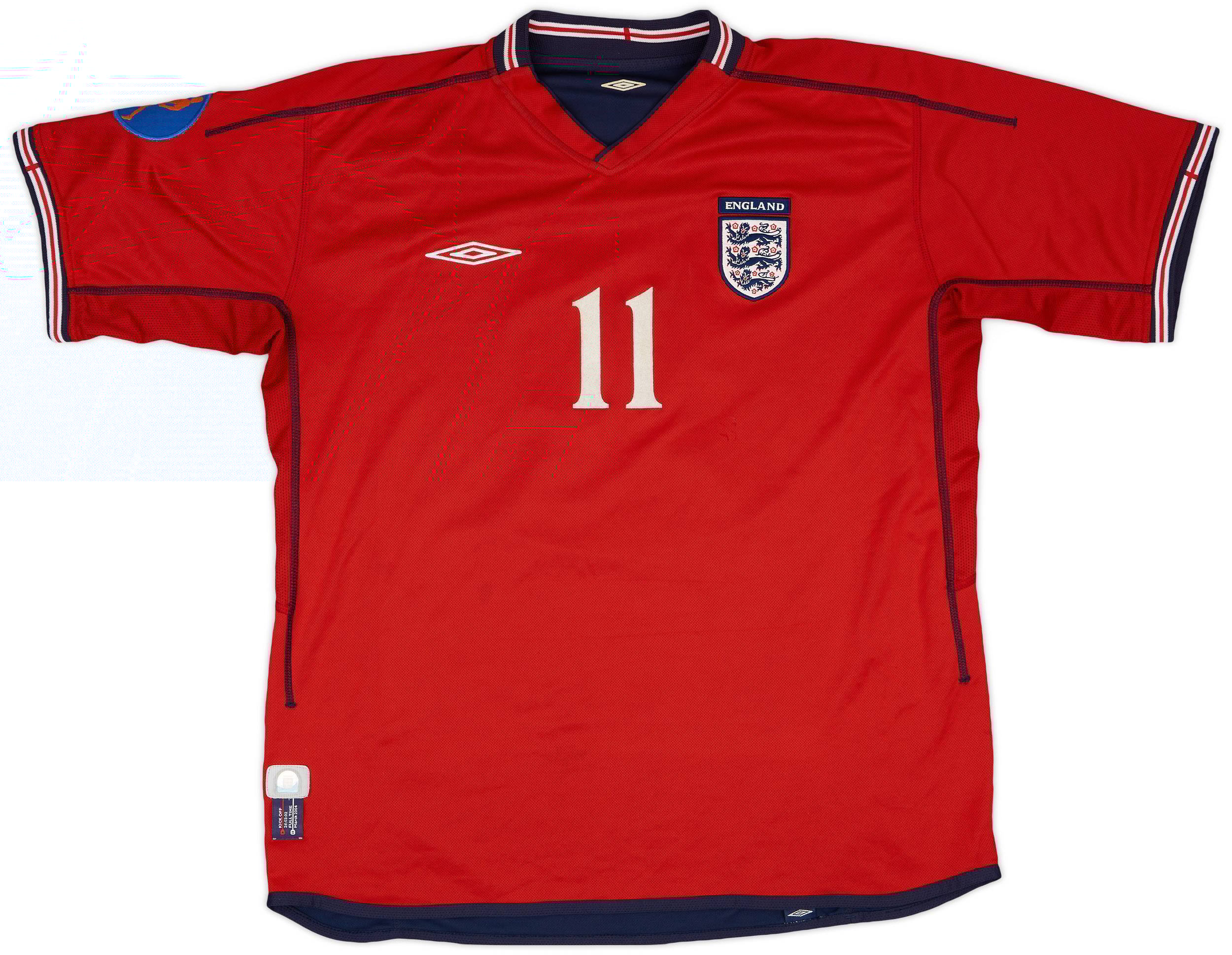 2002-04 England U-19 Match Issue Away Shirt #11
