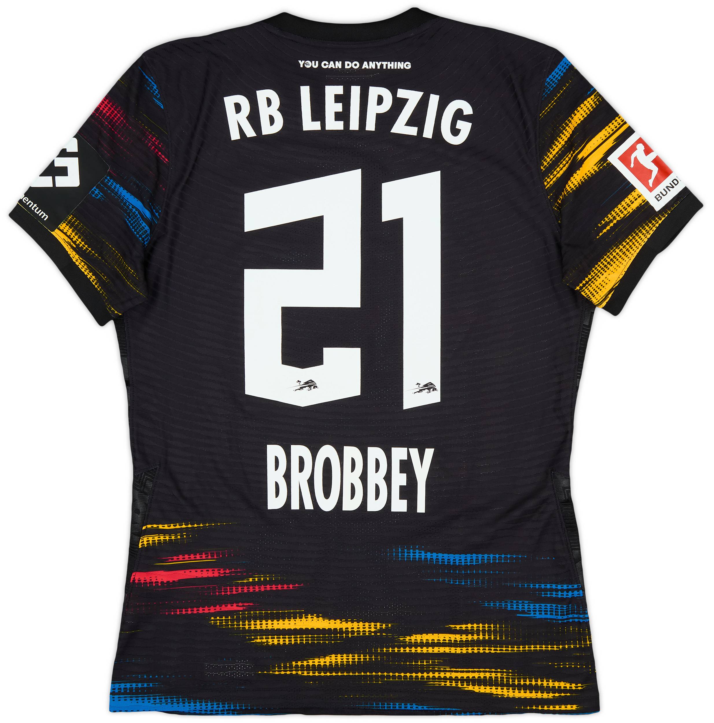 2021-22 RB Leipzig Match Issue Away Shirt Brobbey #21