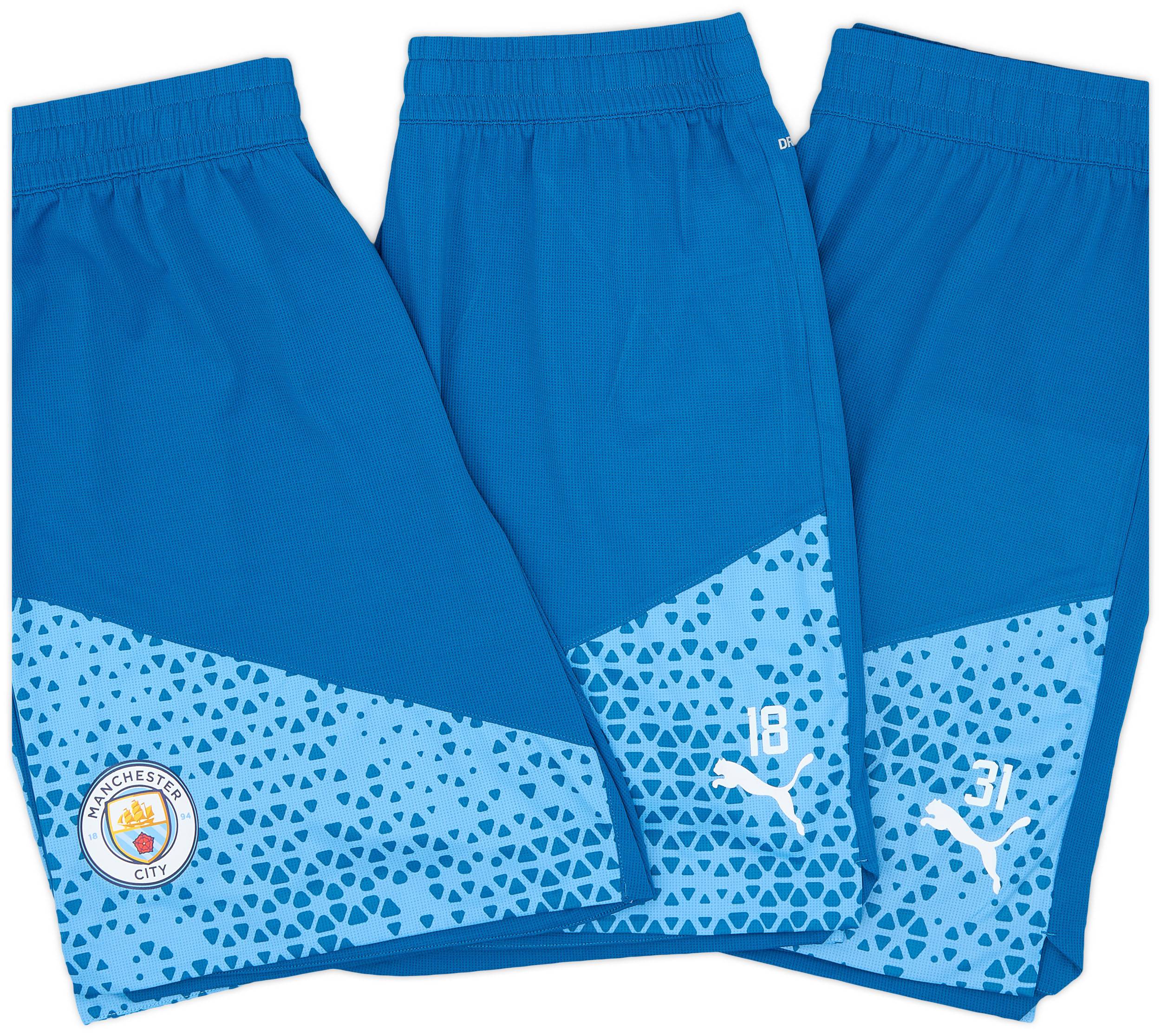 2023-24 Manchester City Player Issue Training Shorts # - 7/10 - (L)