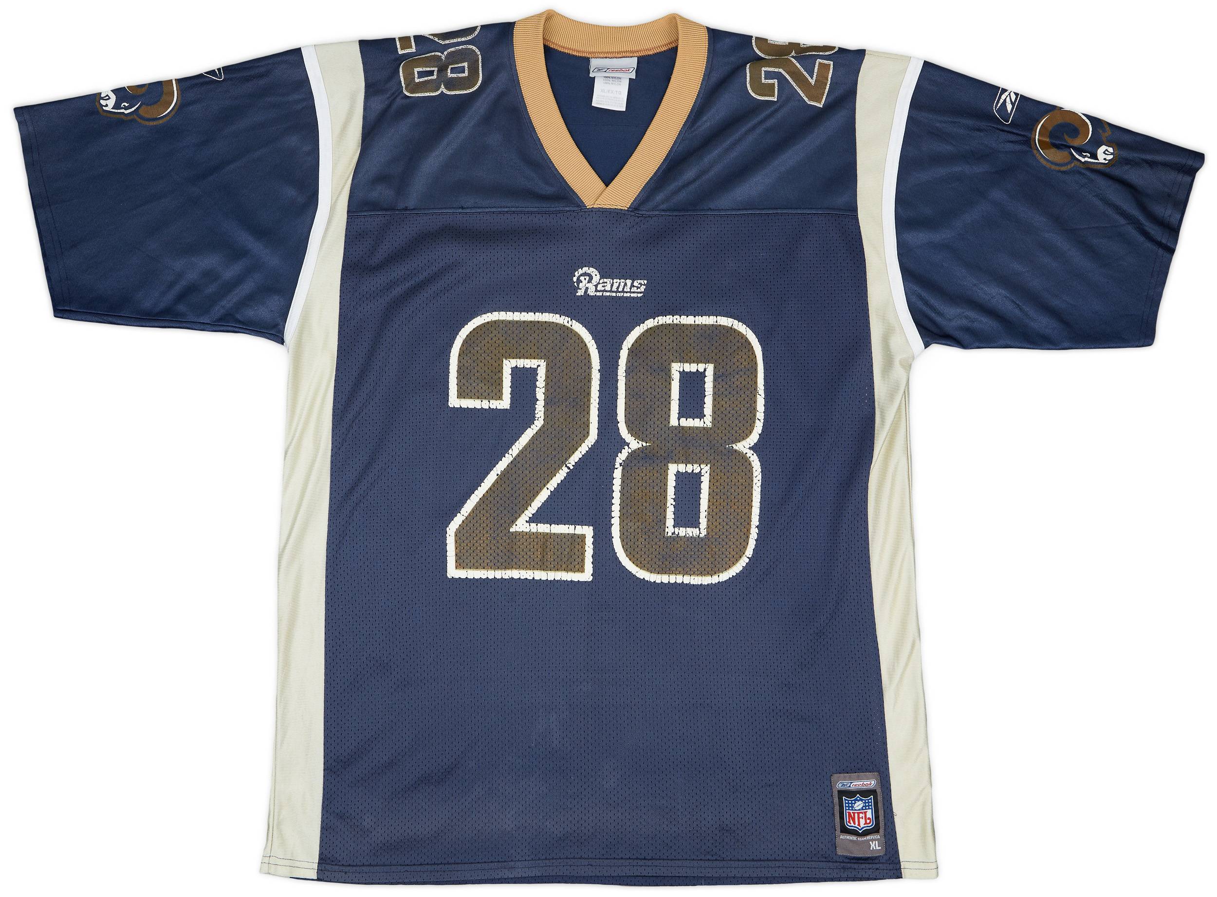 2001 St. Louis Rams Faulk #28 Reebok Home Jersey - 3/10 - (XL)