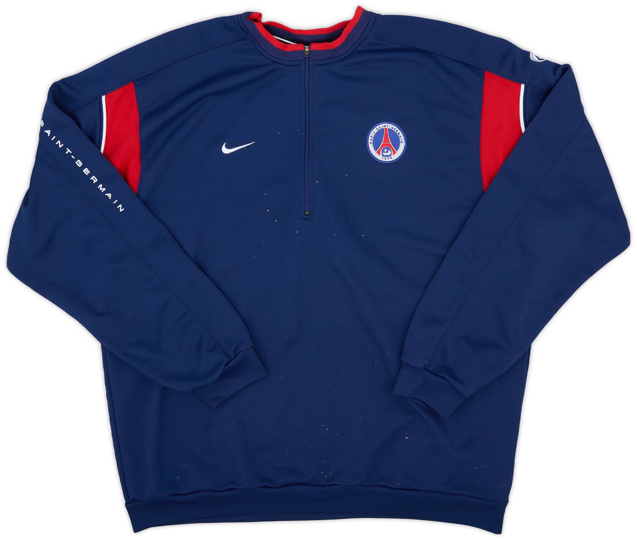 2001 02 Paris Saint Germain Nike 1 4 Zip Sweat Top 5 10 XXL