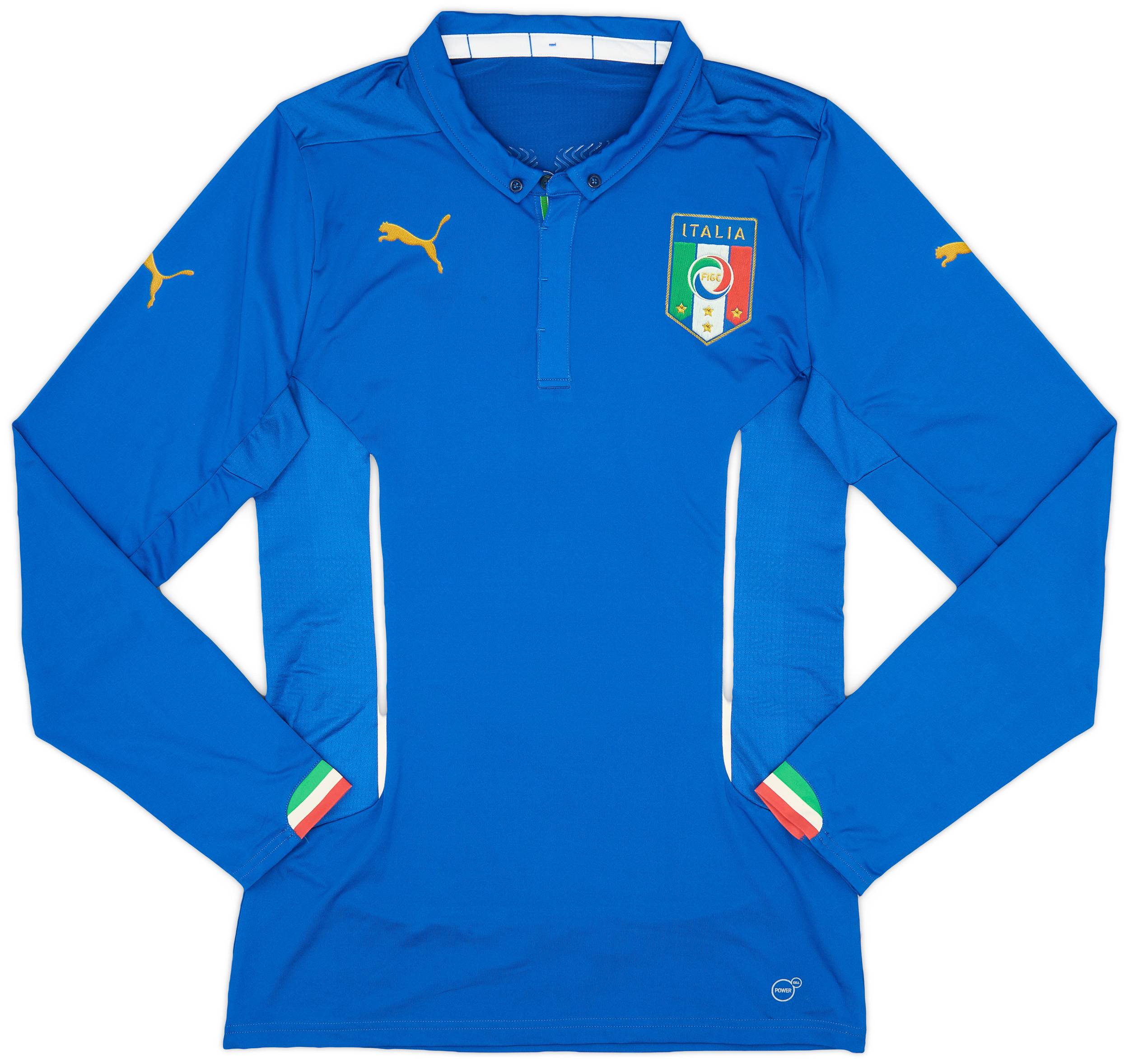 2014-15 Italy Authentic Home L/S Shirt - 9/10 - (XXL)