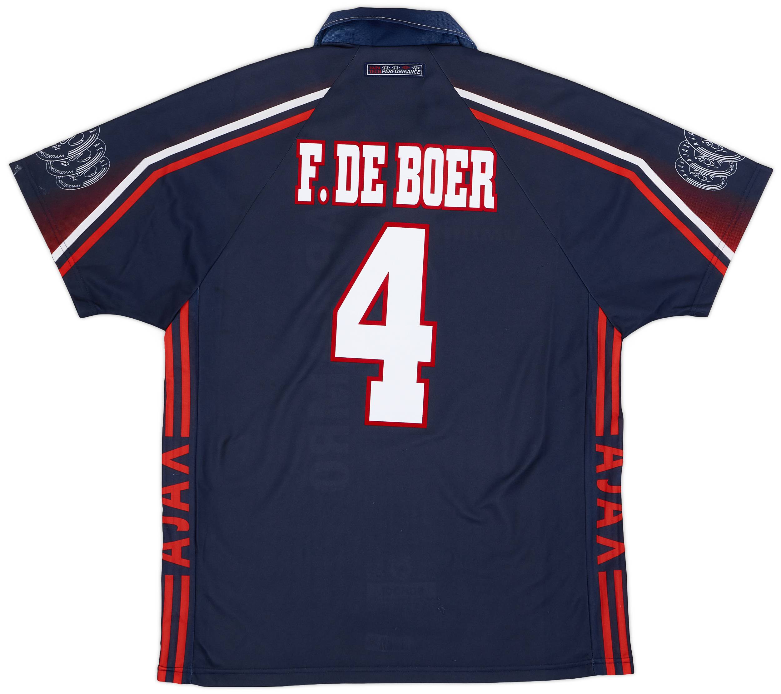 1997-98 Ajax Away Shirt F.De Boer #4 - 8/10 - (L)