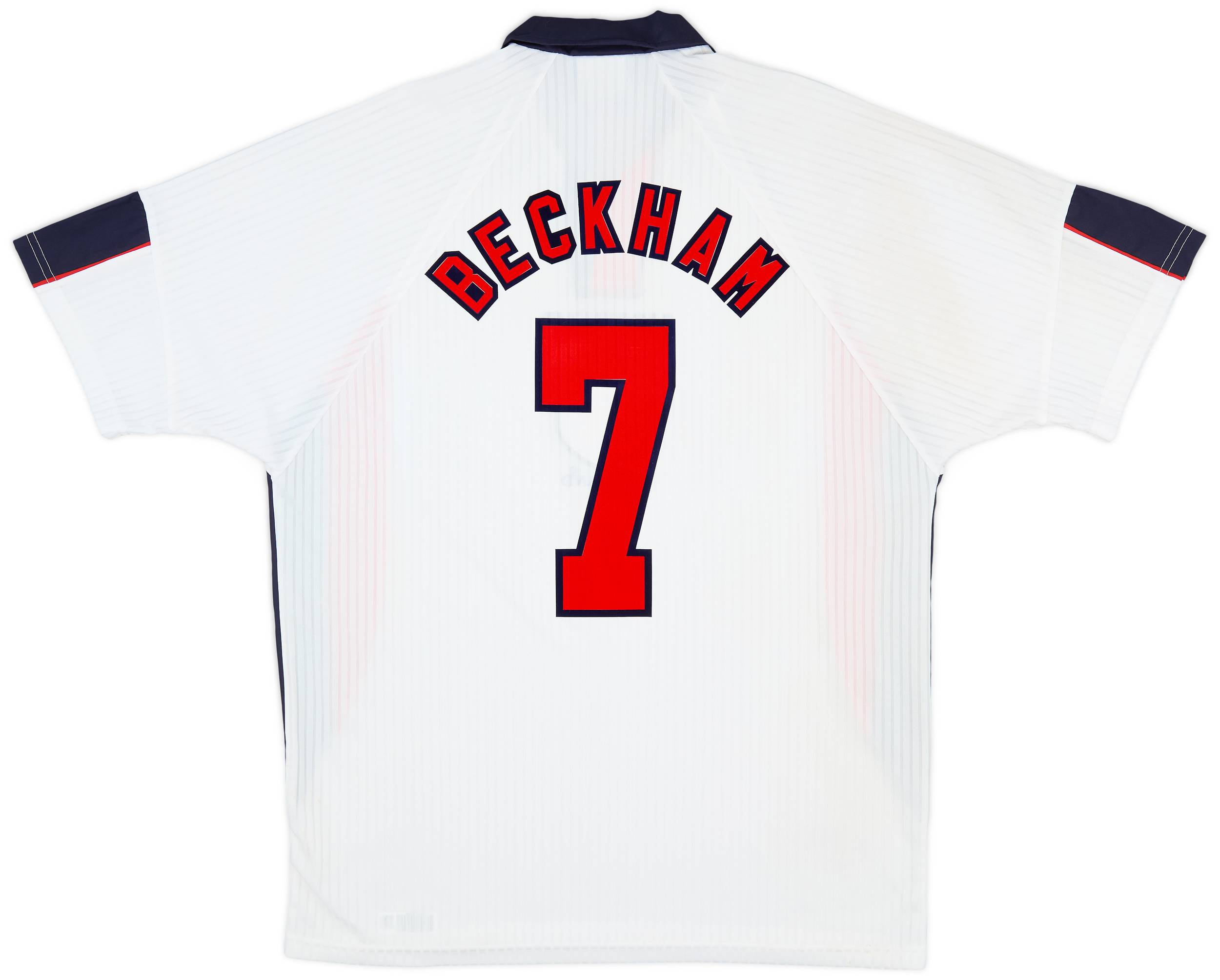 1997-99 England Home Shirt Beckham #7 - 8/10 - (XL)