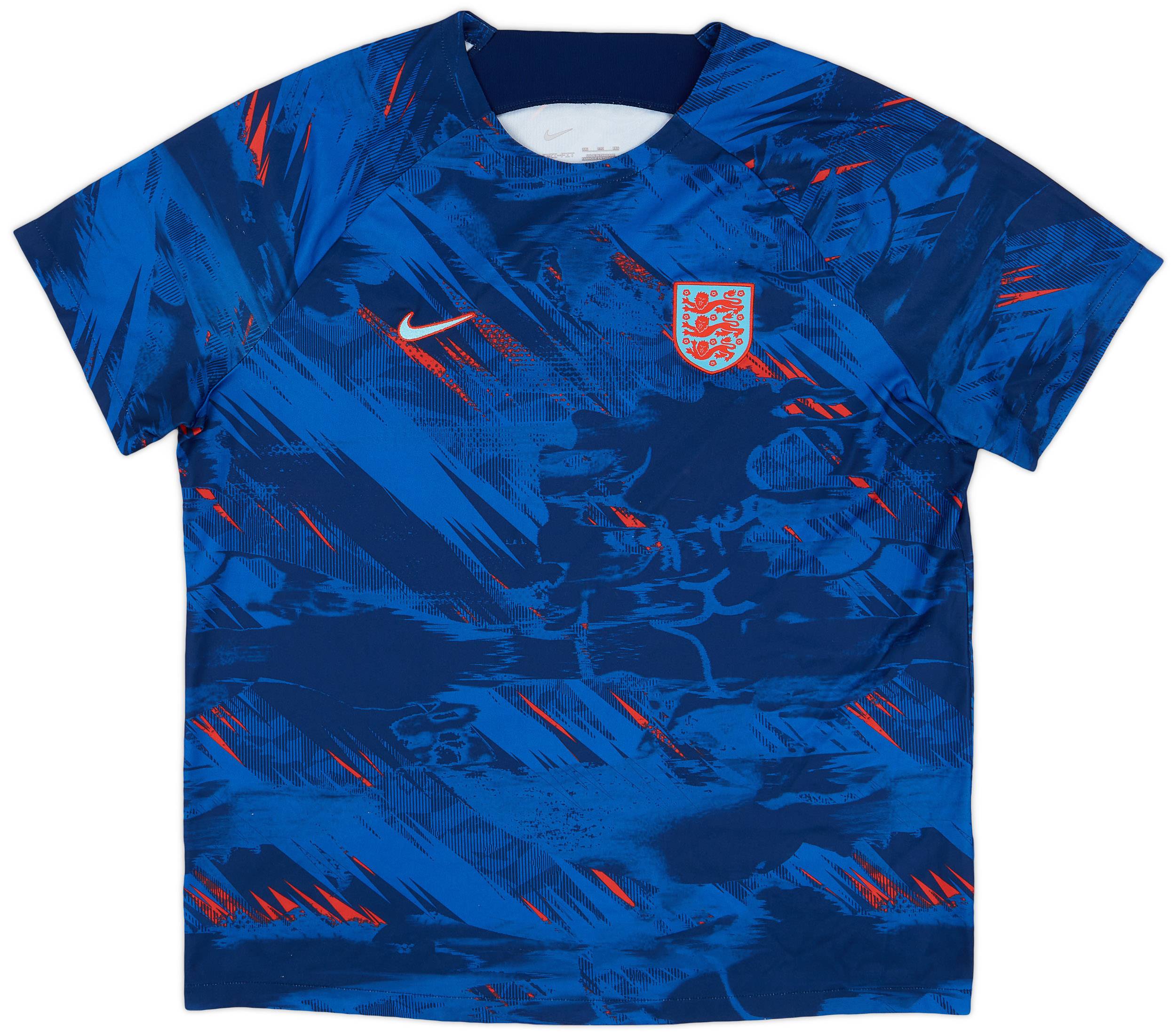 2022-23 England Nike Pre-Match Training Shirt - 8/10 - (XXL)