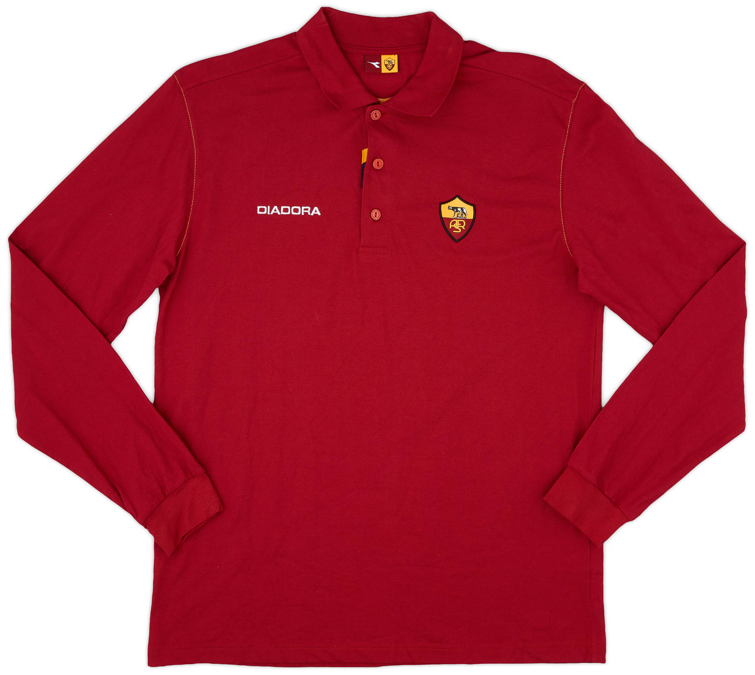 2004-05 Roma Diadora Polo L/S Shirt - 9/10 - (XL)