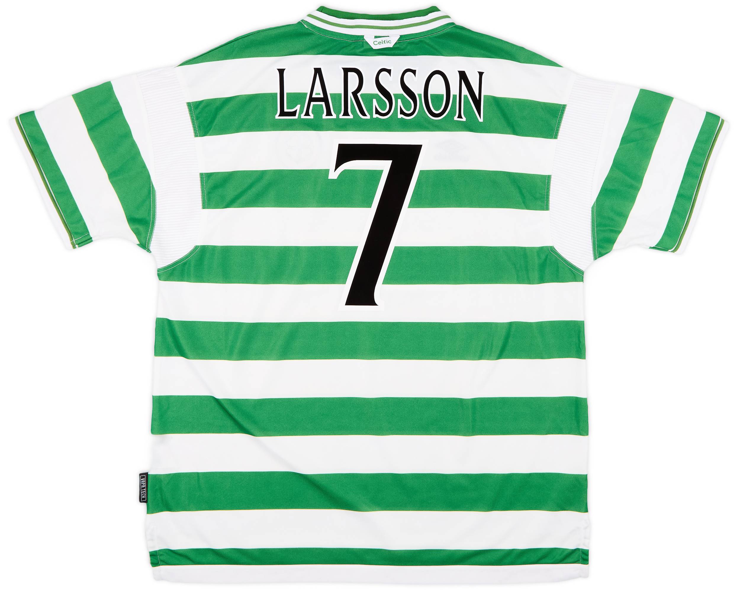 1999-01 Celtic Home Shirt Larsson #7 - 8/10 - (XXL)