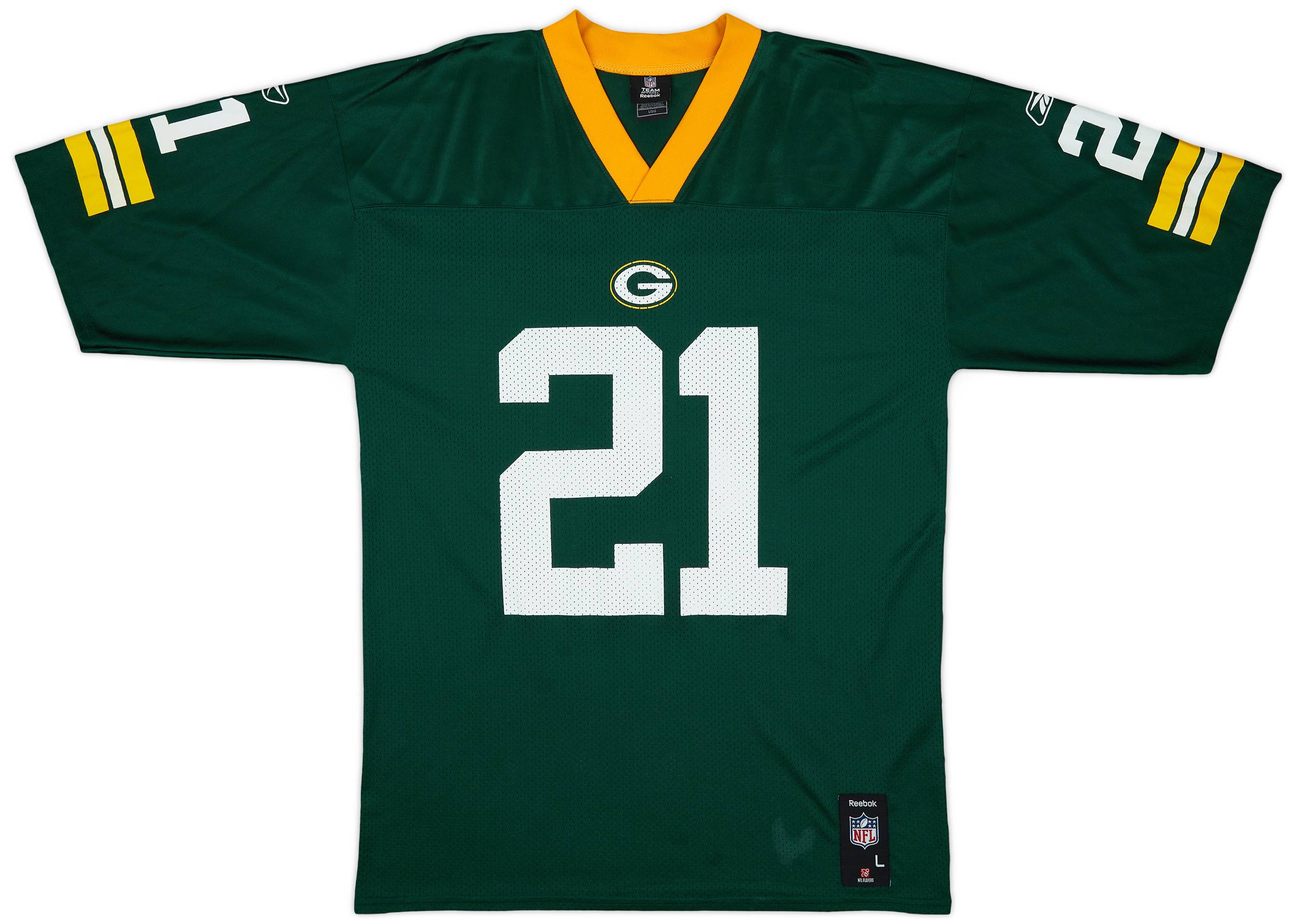 2008-11 Green Bay Packers Woodson #21 Reebok Replica Home Jersey - 8/10 - (L)