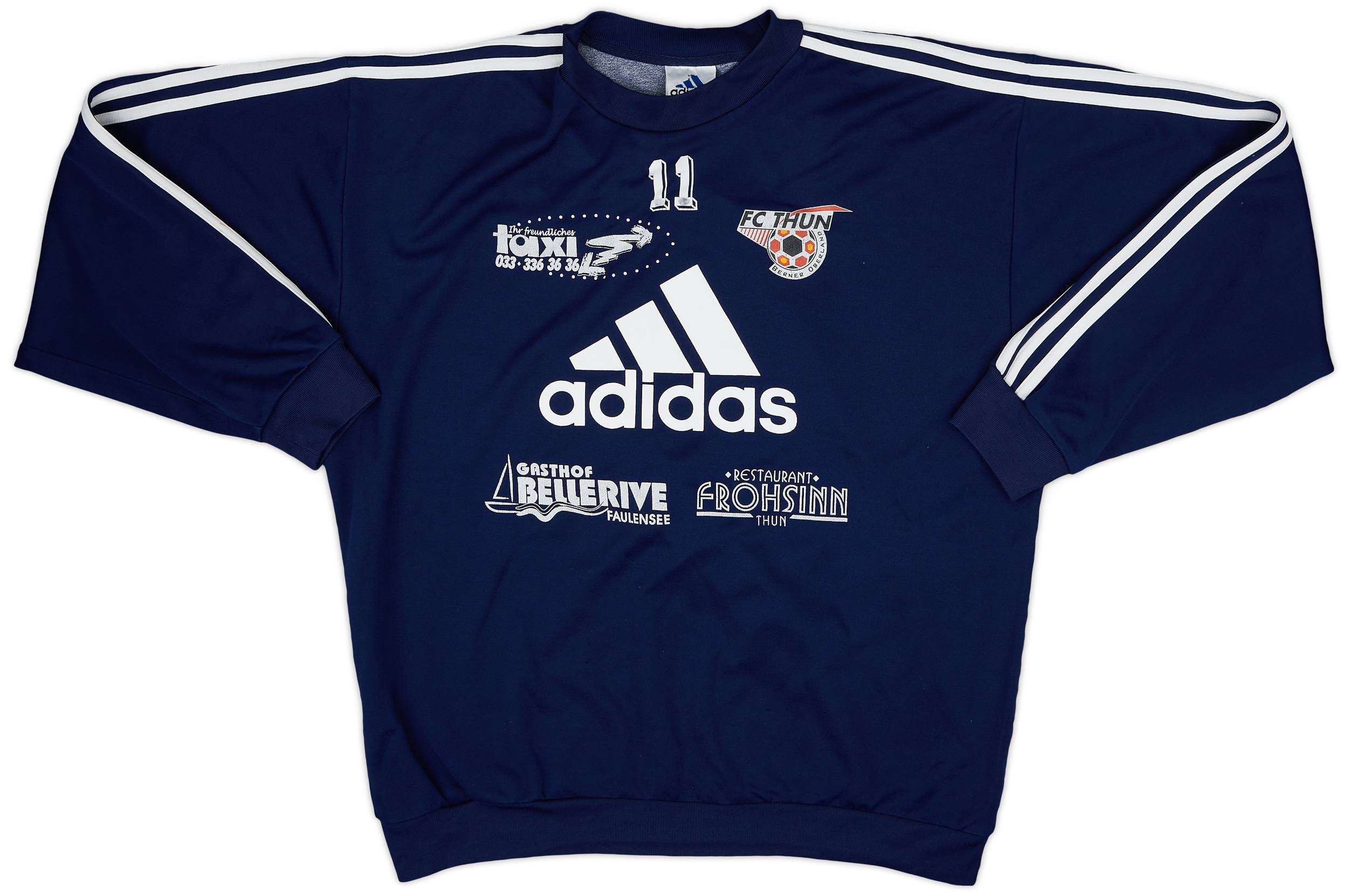 2000-01 FC Thun adidas Player Issue Sweat Top #11 - 6/10 - (L)