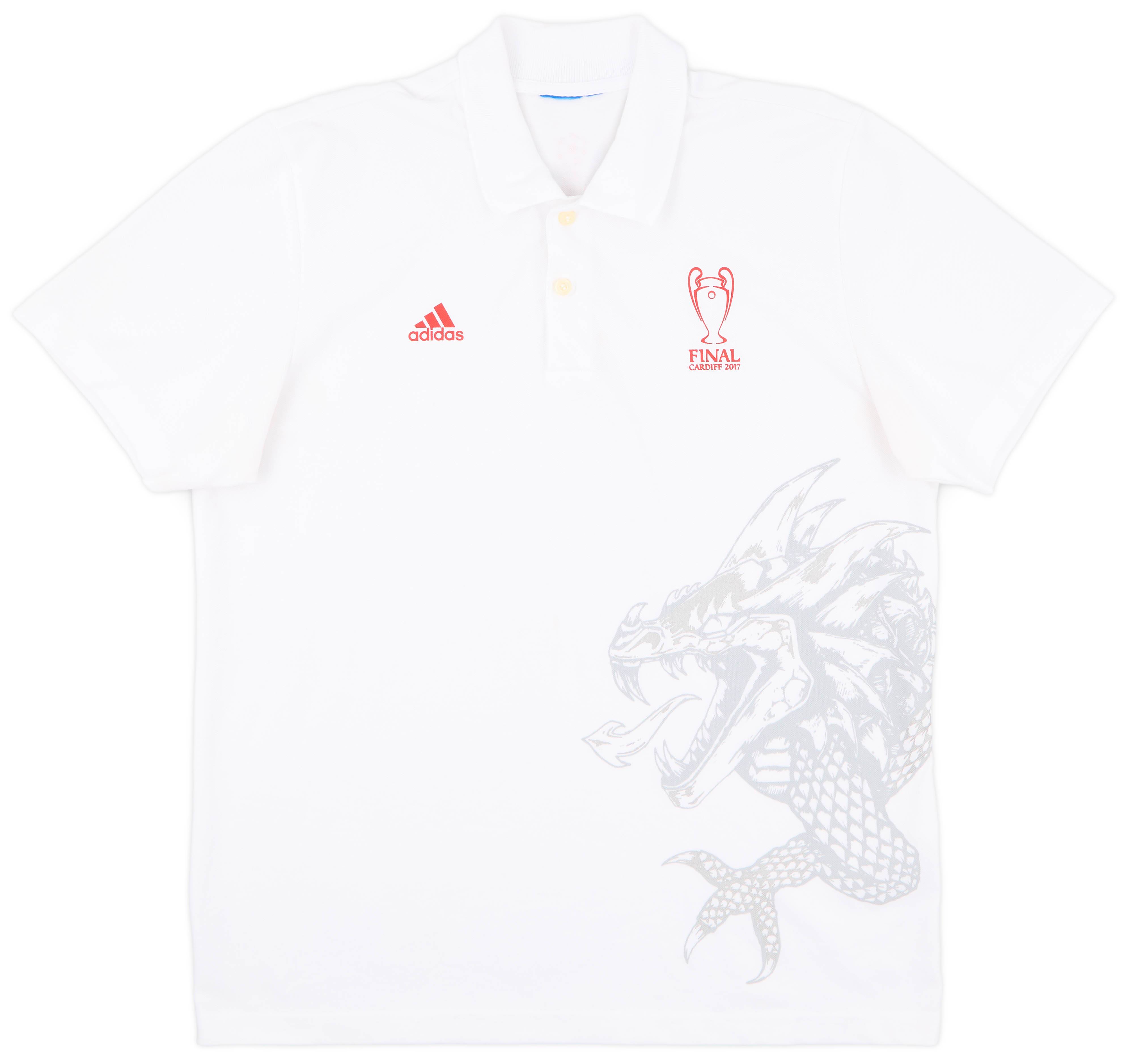 2017 adidas Champions League Final Cardiff Polo Shirt 6 10 L