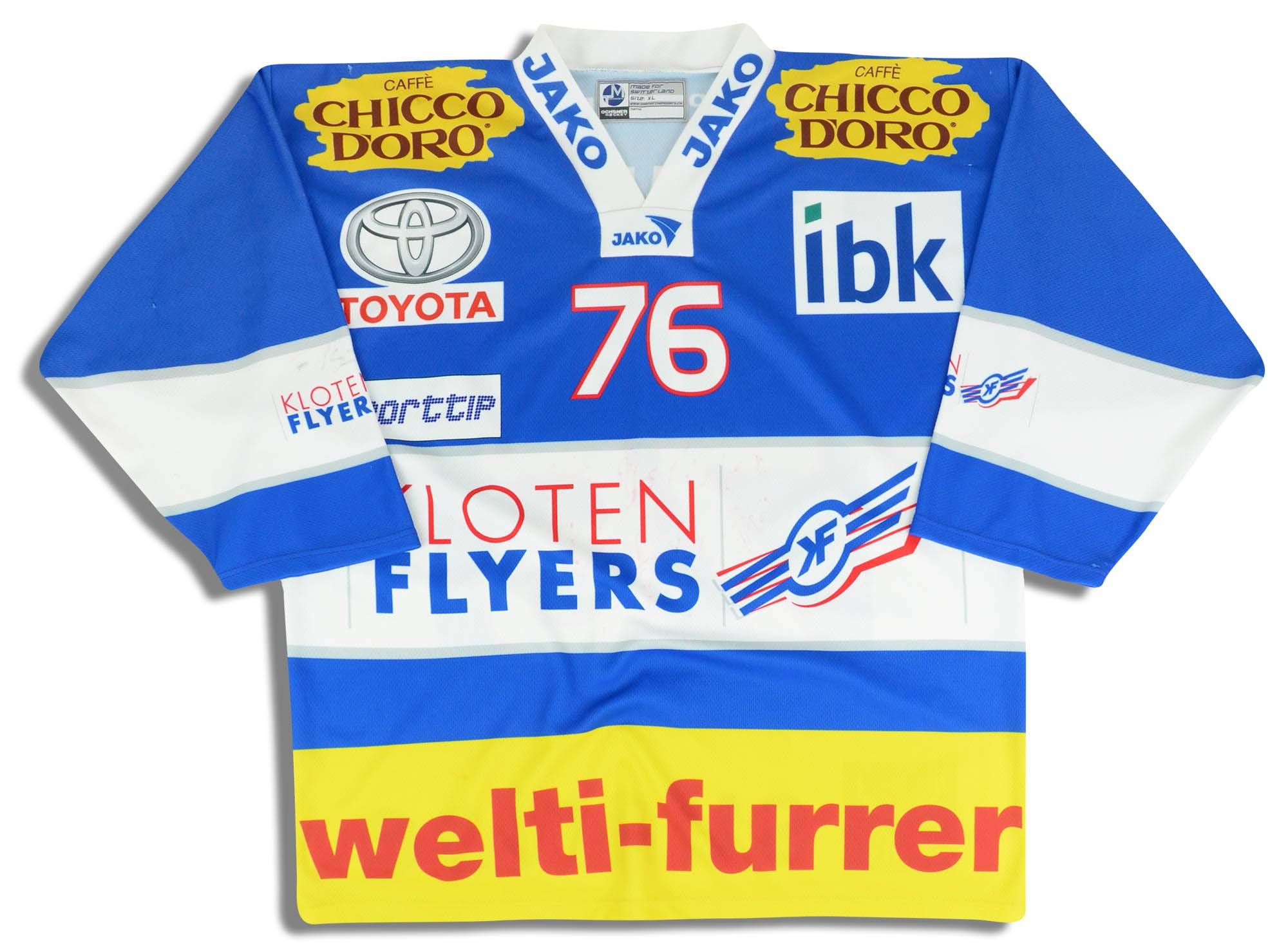 2005-06 Kloten Flyers Rothen #76 Ochsner Signed Jersey (Home) XL