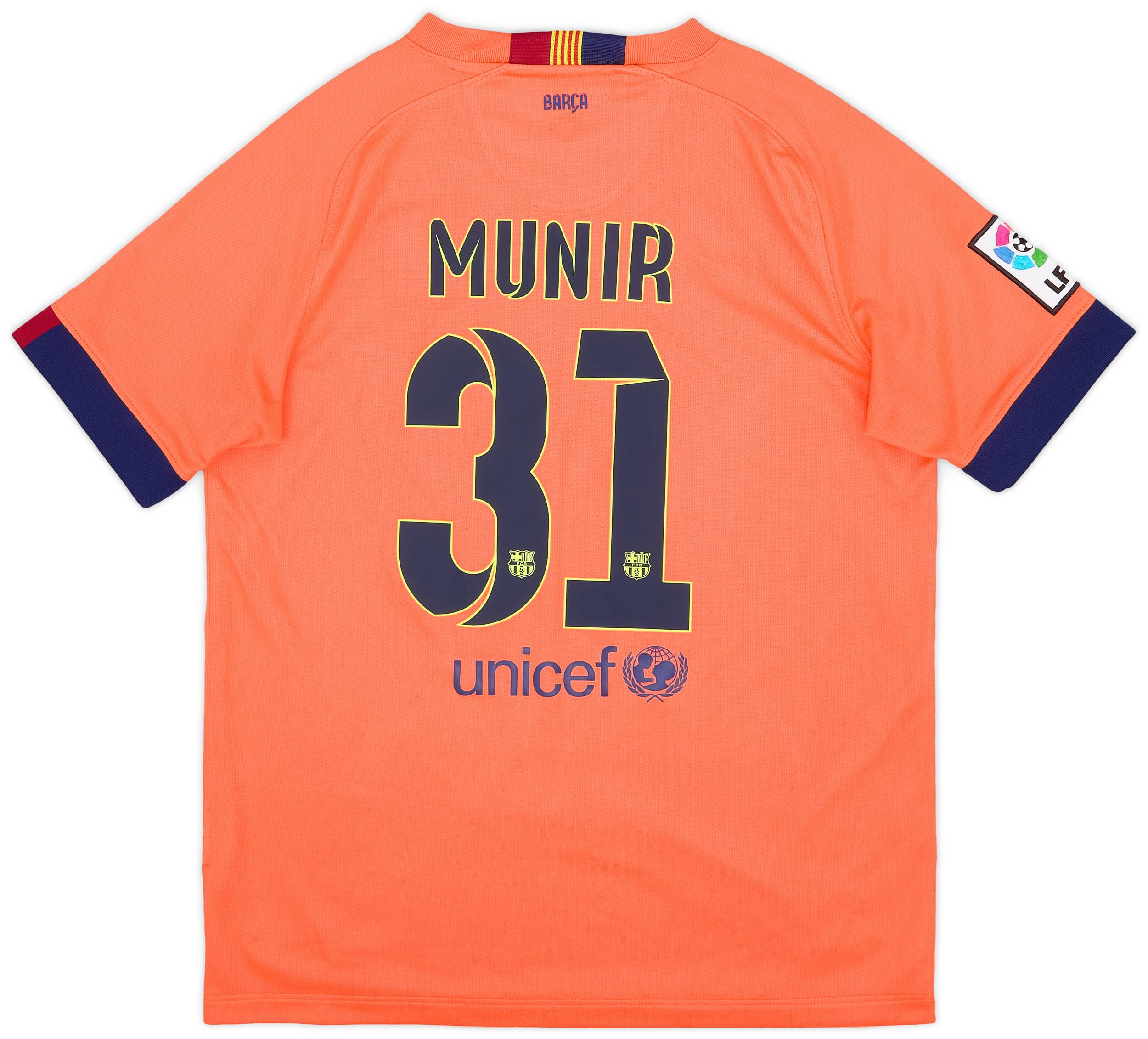 2014-15 Barcelona Away Shirt Munir #31 - 9/10 - (XL.Boys)