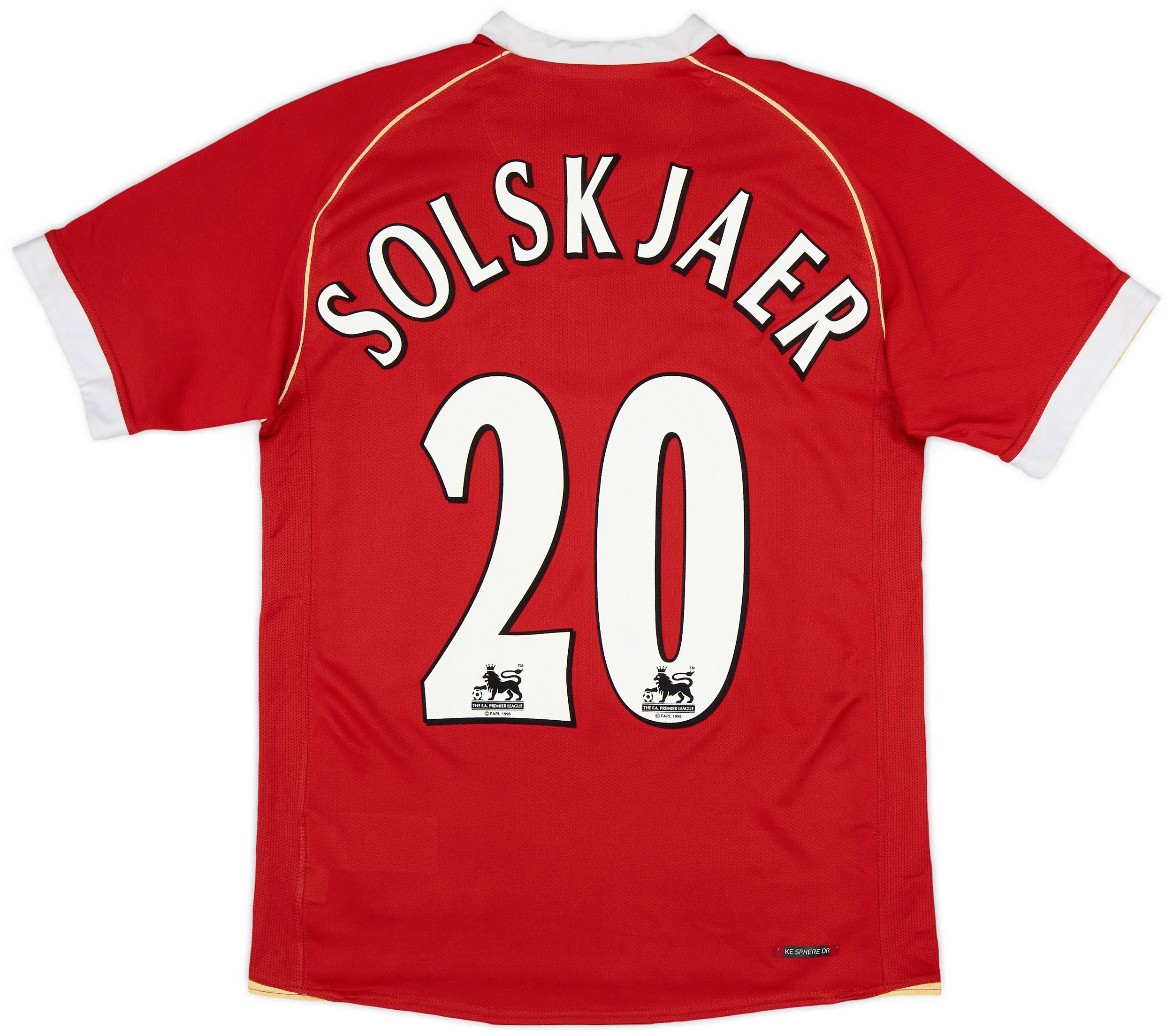 2006-07 Manchester United Home Shirt Solskjaer #20 - 7/10 - (S)