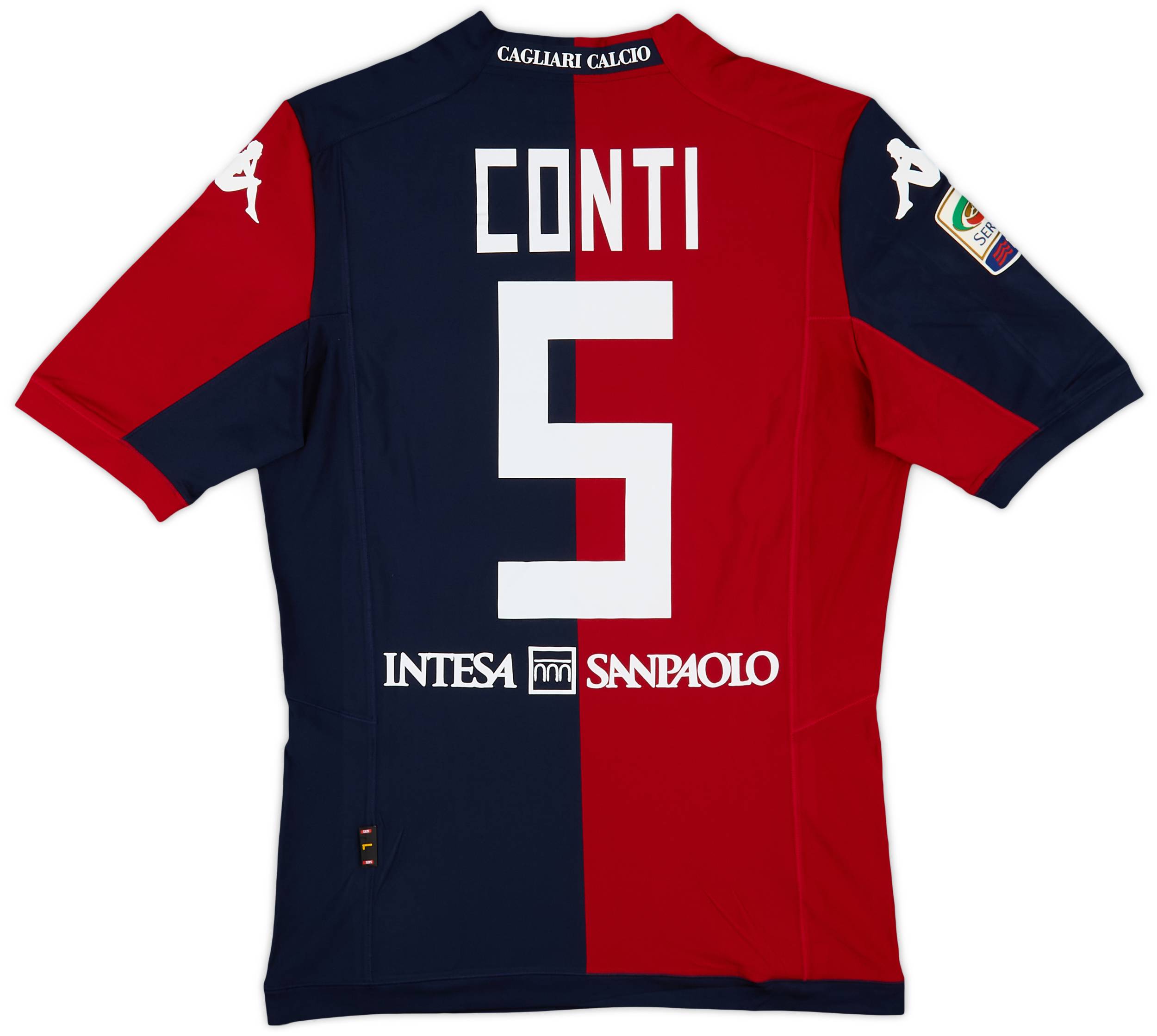 2014-15 Cagliari Match Issue Home Shirt Conti #5