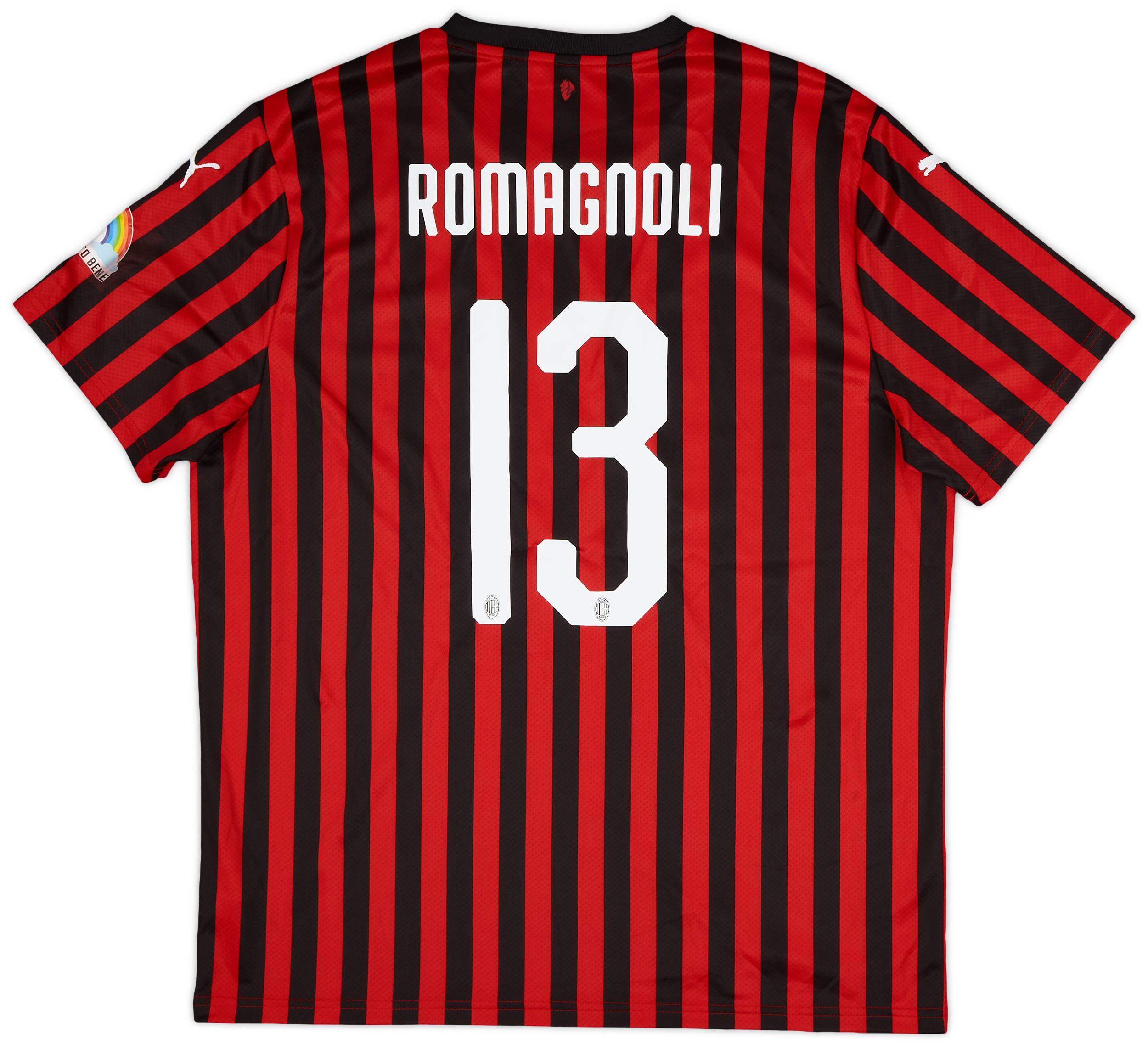 2019 20 AC Milan Home Shirt Romagnoli 13 XL