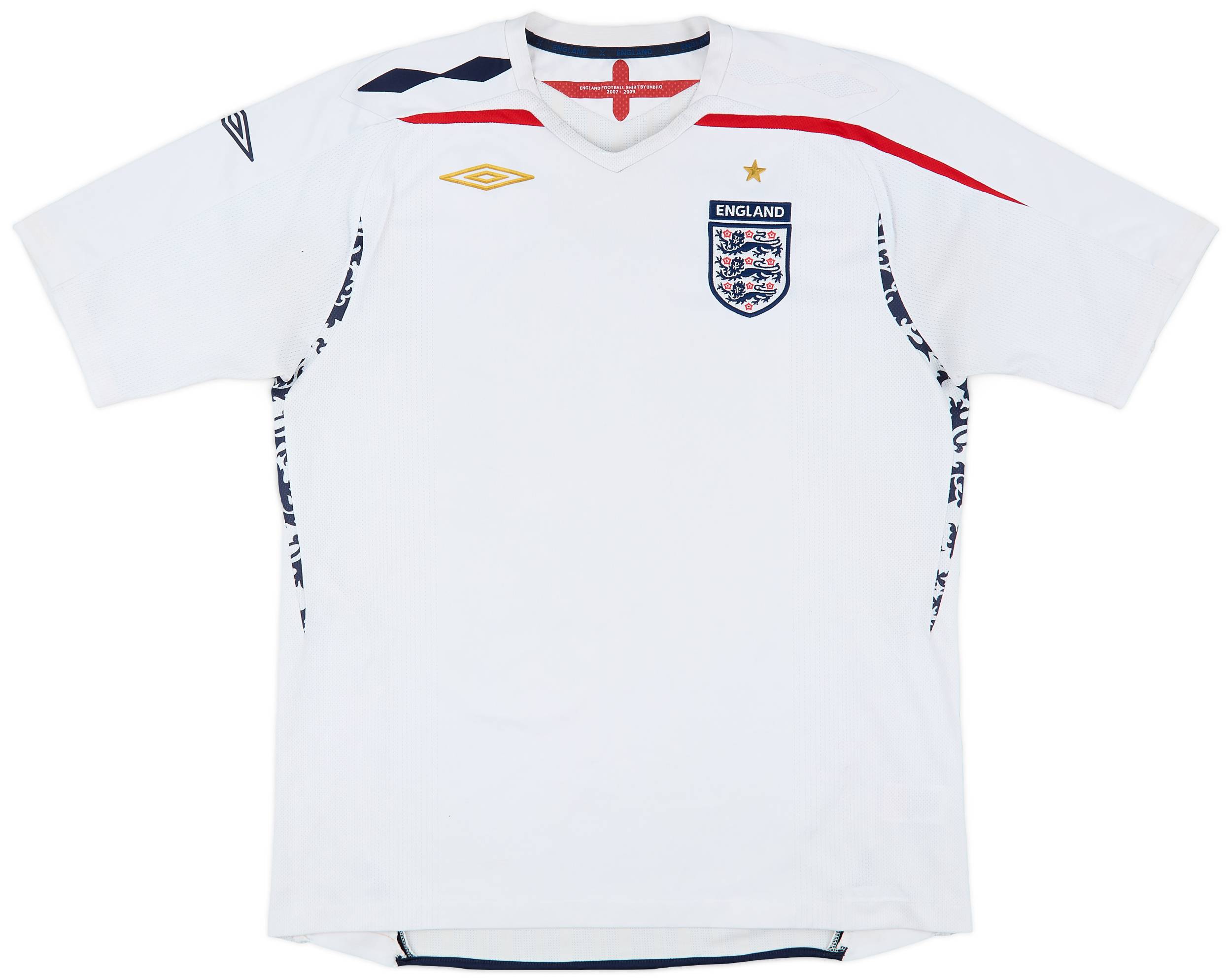 2007-09 England Home Shirt - 6/10 - (XL)