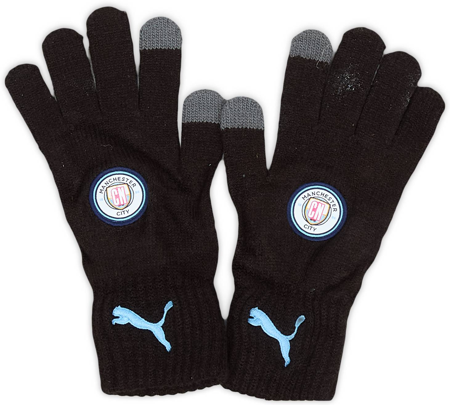 2023-24 Manchester City Puma Knitted Gloves - 5/10 - (Adults)