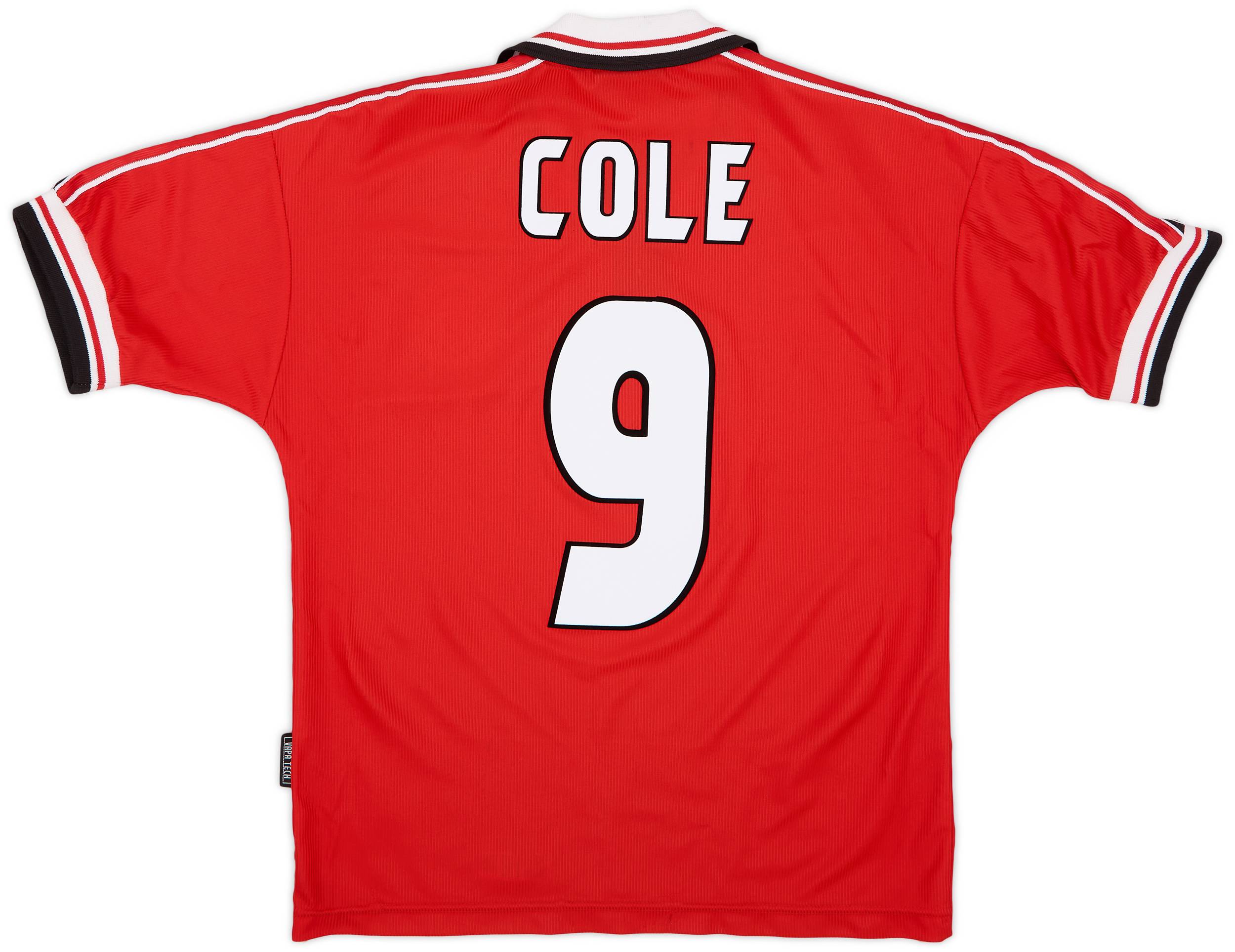 1998-00 Manchester United Home Shirt Cole #9 - 8/10 - (Y)