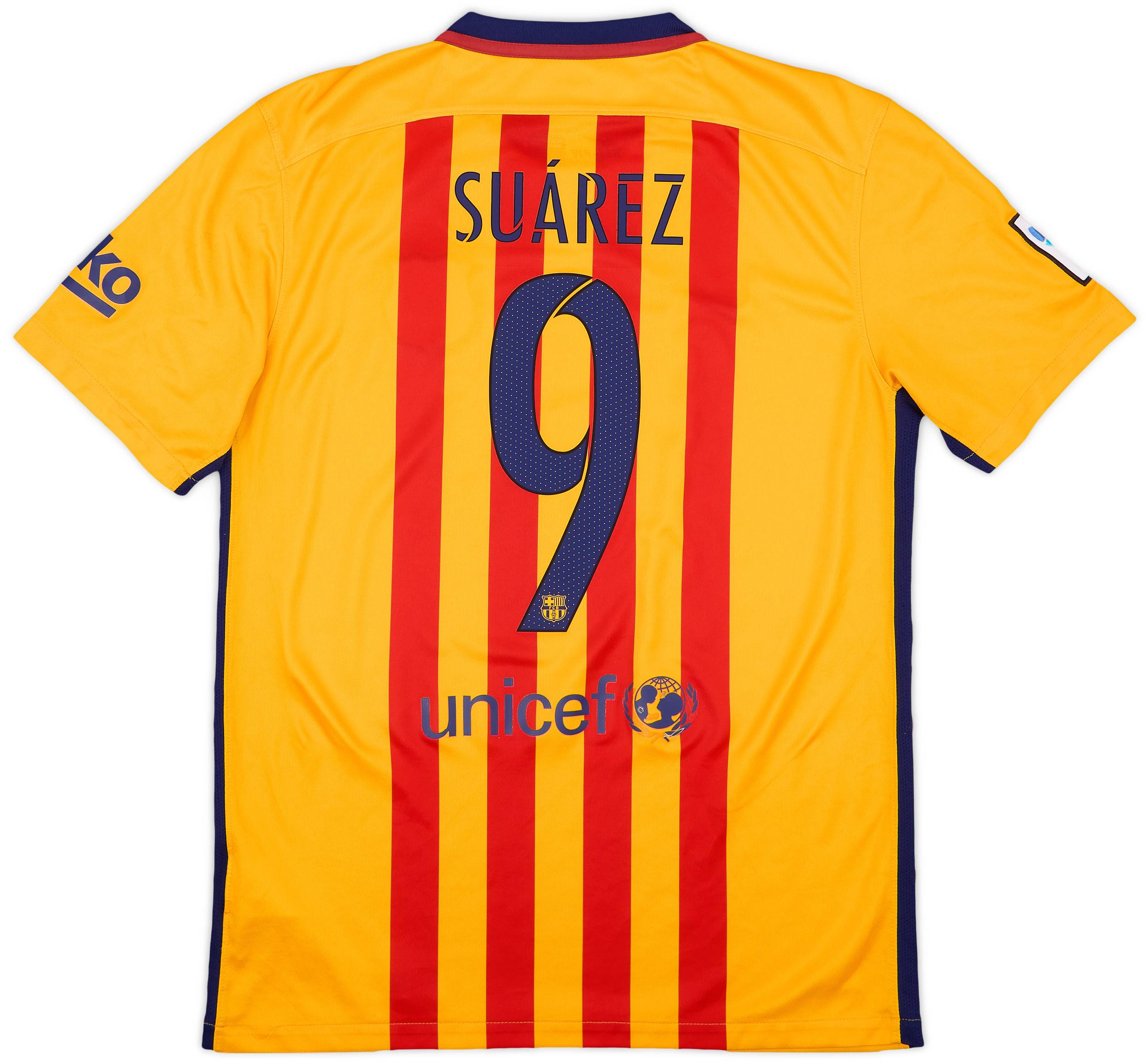 2015-16 Barcelona Away Shirt Suarez #9 - 5/10 - (M)