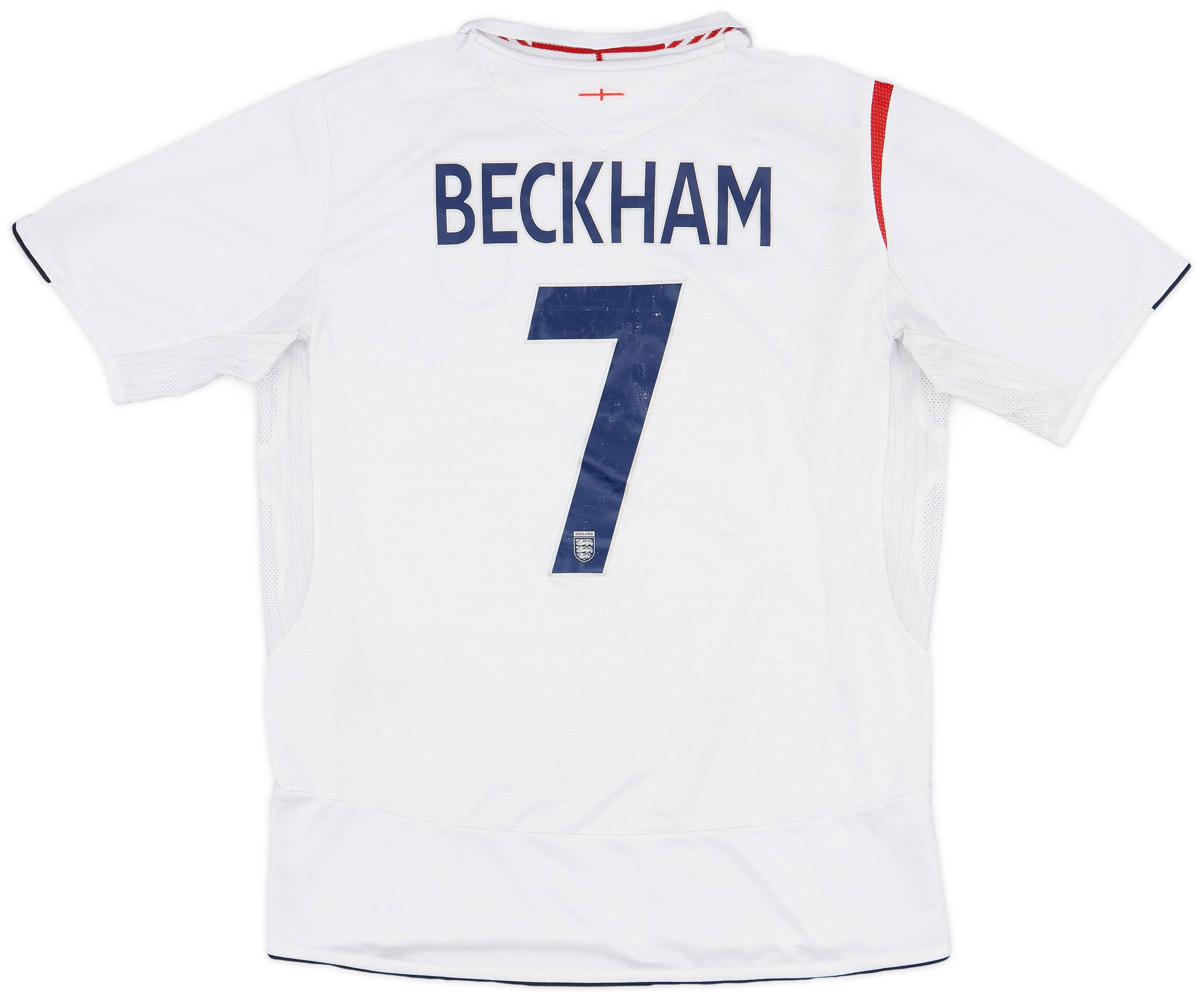 2005-07 England Home Shirt Beckham #7 - 6/10 - (L)