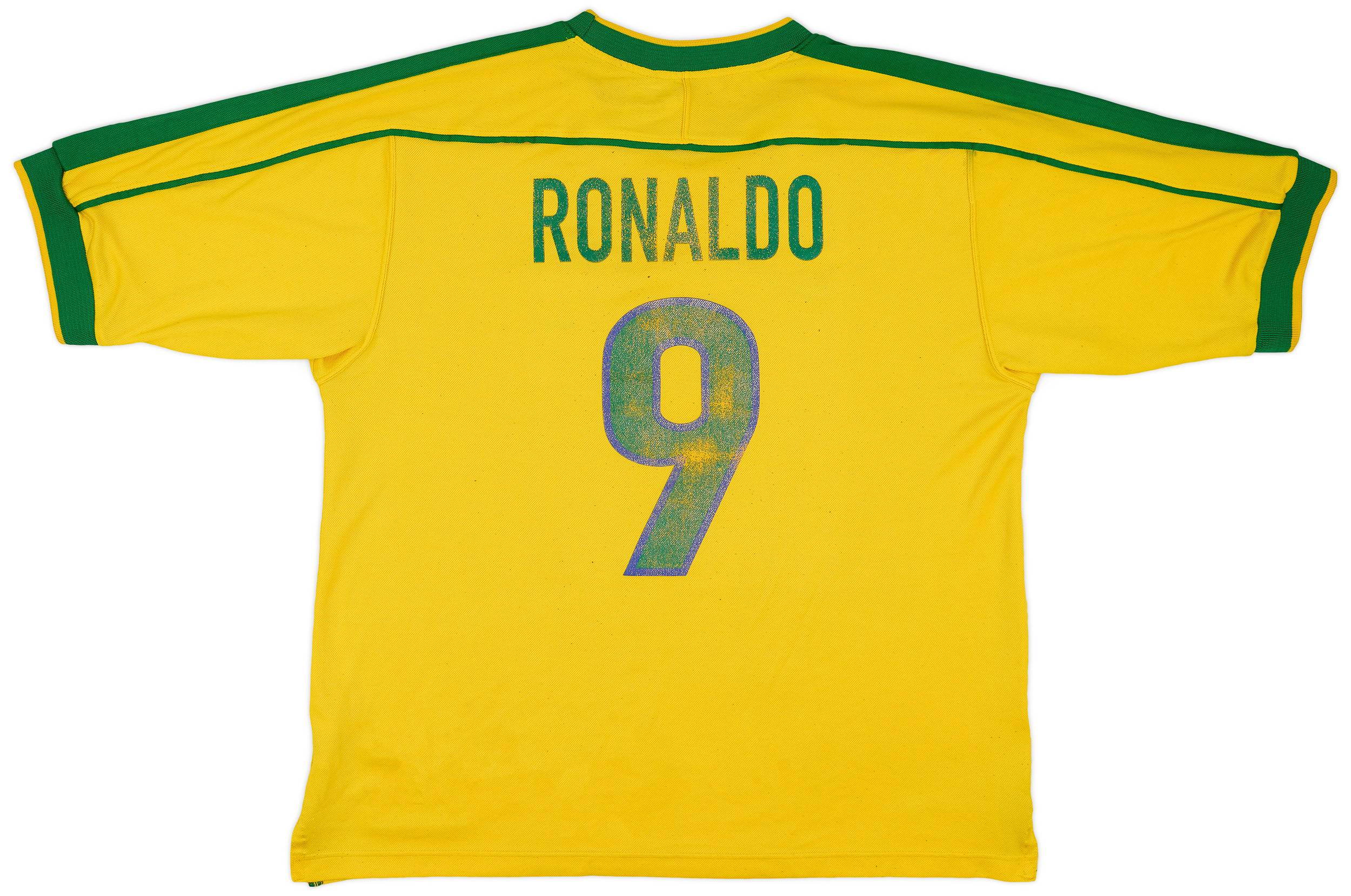 1998-00 Brazil Home Shirt Ronaldo #9 - 4/10 - (XXL)