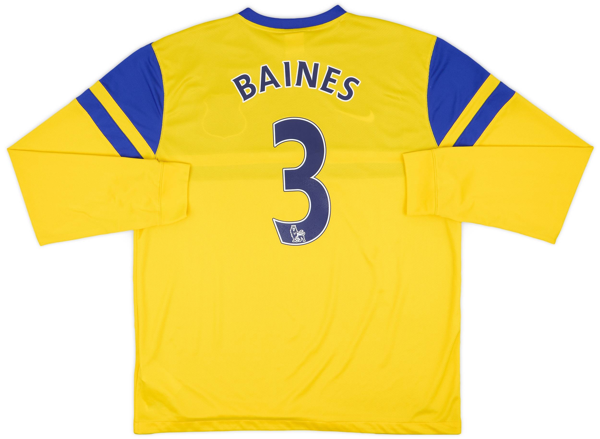 2013-14 Everton Away L/S Shirt Baines #3 - 8/10 - (XL)