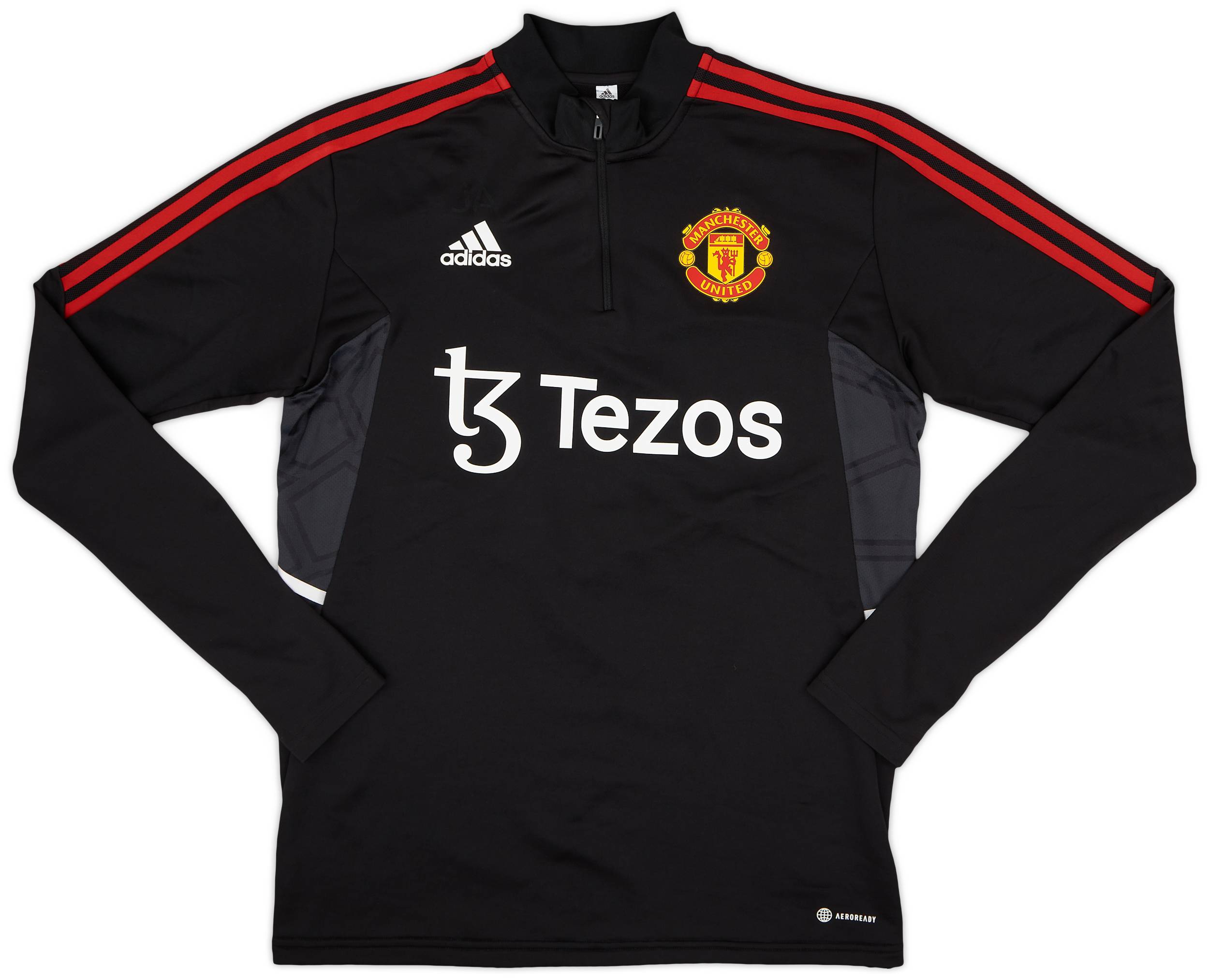 2021-22 Manchester United Staff Issue adidas 1/4 Zip Training Top JA - 5/10  - (M)