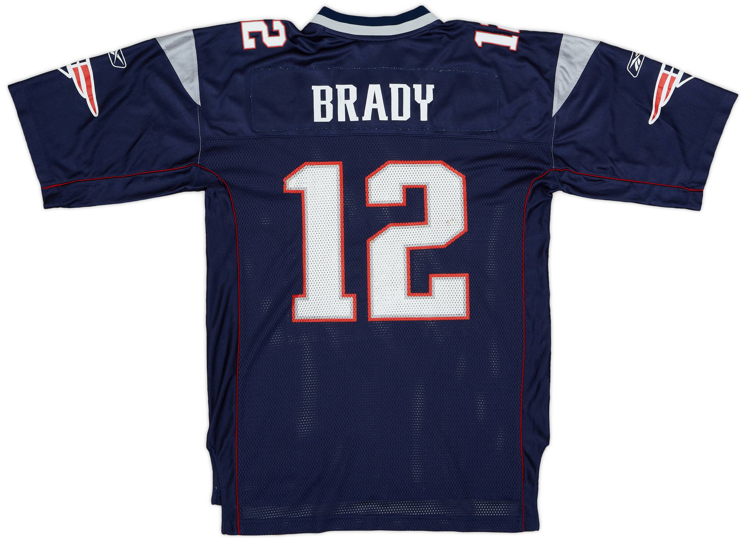 2005-06 New England Patriots Brady #12 Reebok On Field Home Jersey - 6/10 - (L)