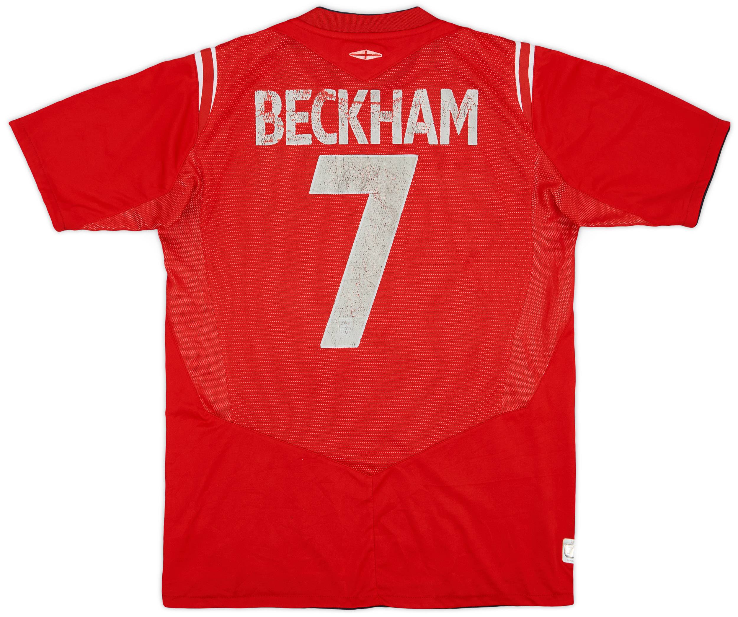2004-06 England Away Shirt Beckham #7 - 5/10 - (S)