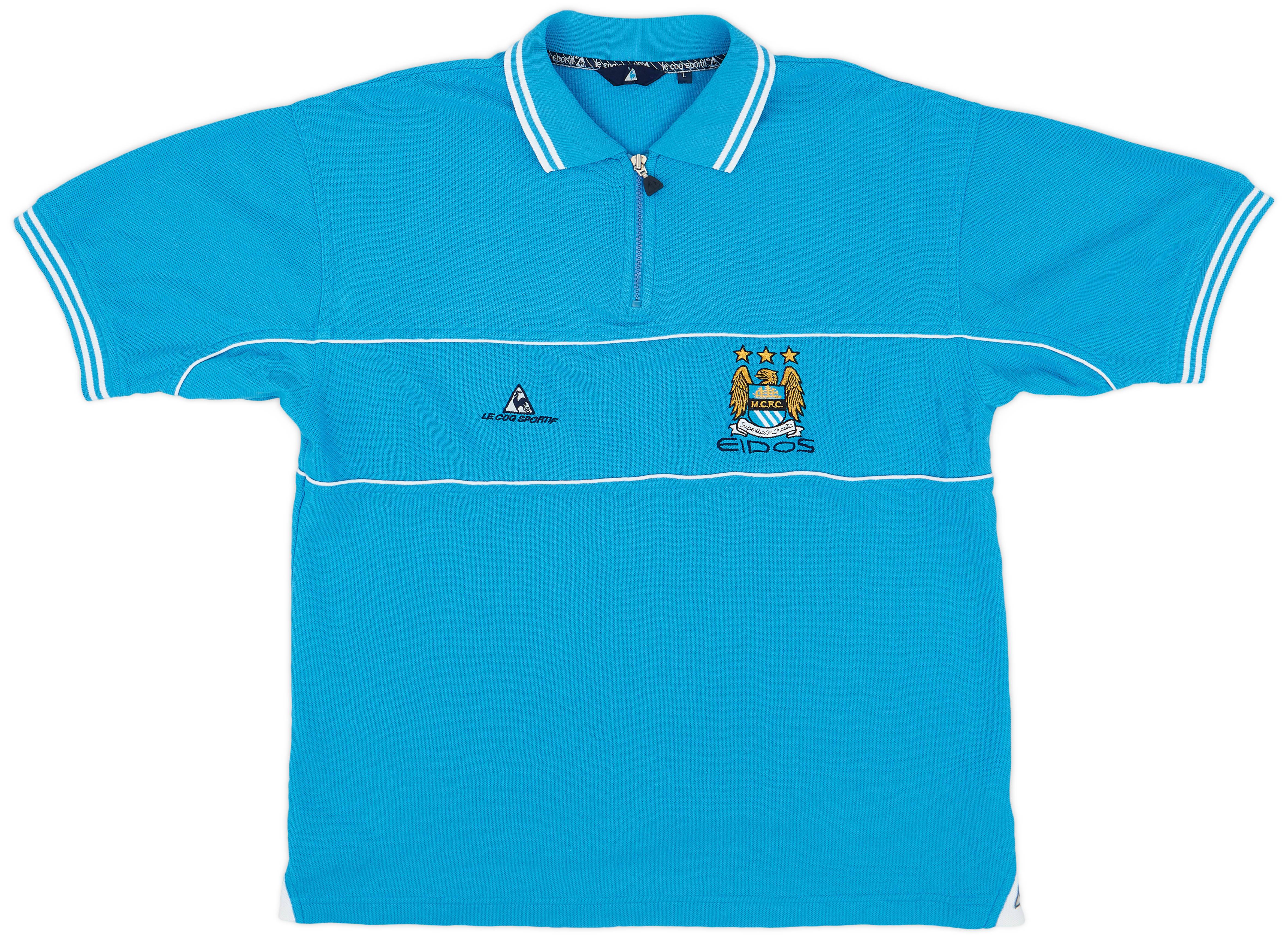 2001-02 Manchester City Le Coq Sportif 1/4 Zip Polo Shirt - 8/10 - (L)