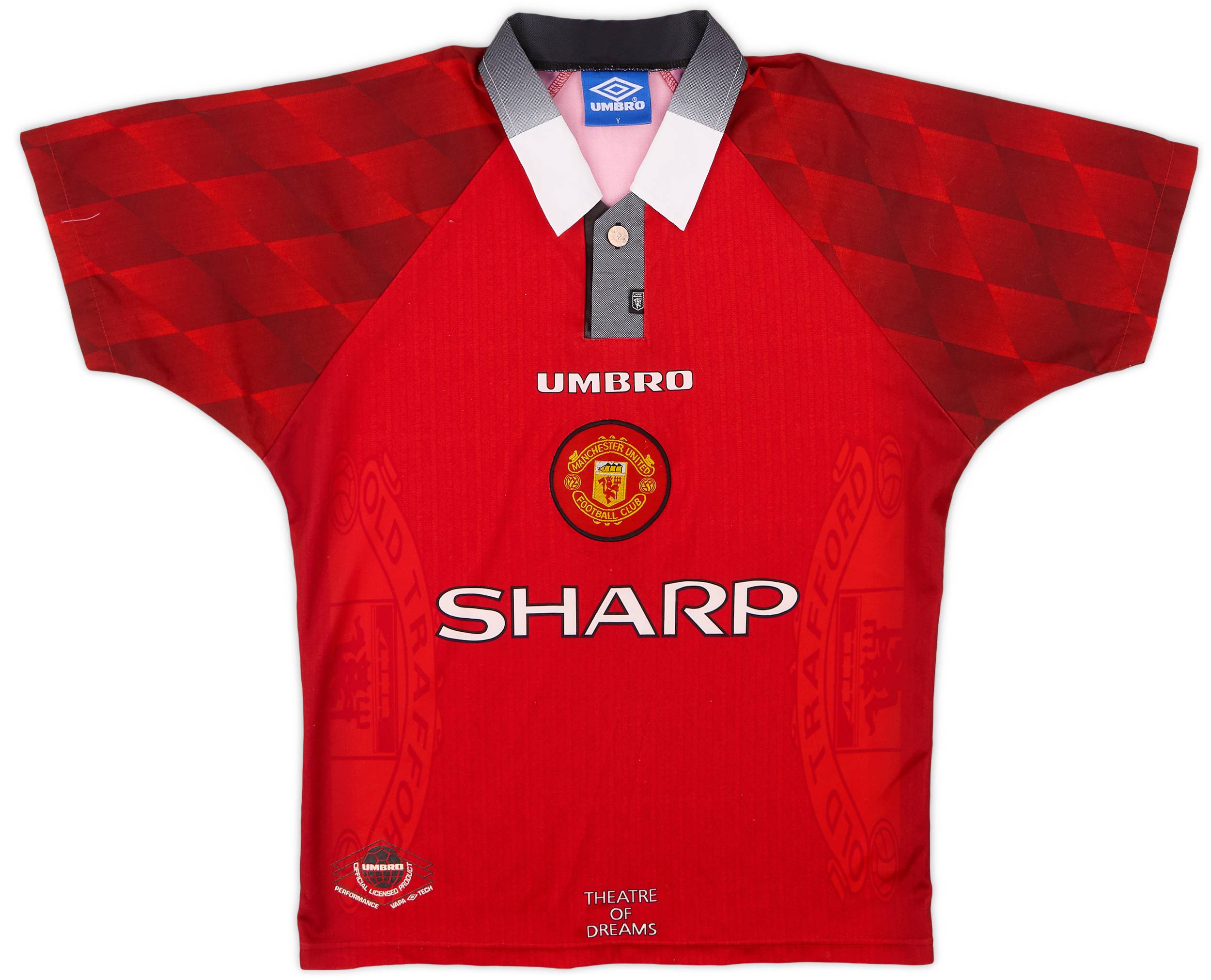 1996-98 Manchester United Home Shirt - 9/10 - (Y)
