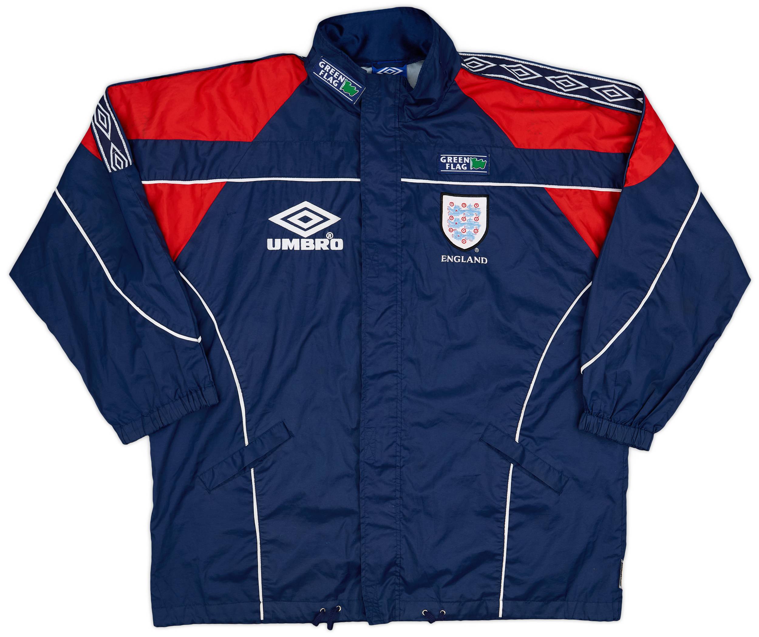 1995-97 England Umbro Hooded Rain Jacket - 8/10 - (XL)