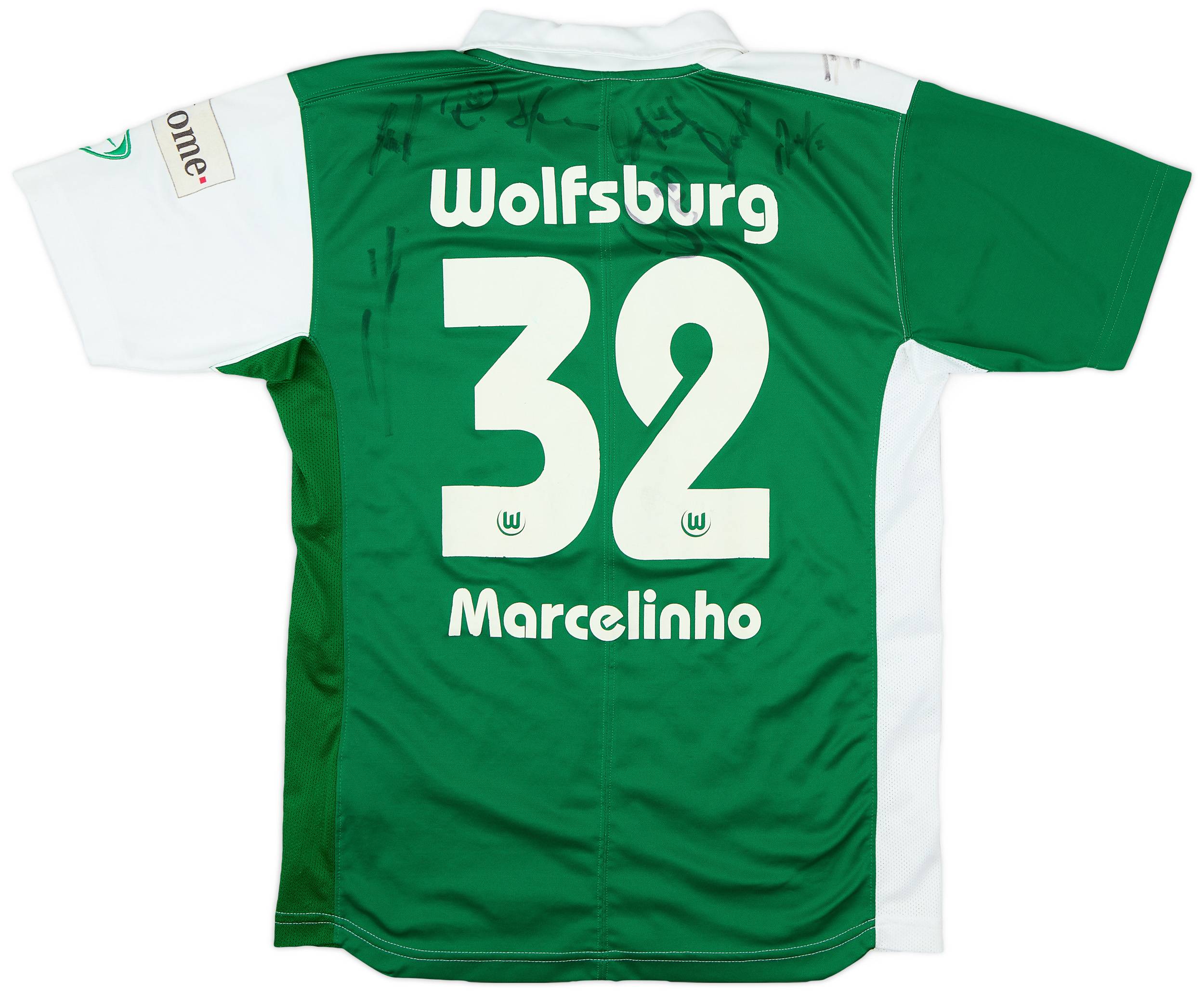 2007-08 Wolfsburg Squad Signed Home Shirt Marcelinho #32 - 7/10 - (XL)