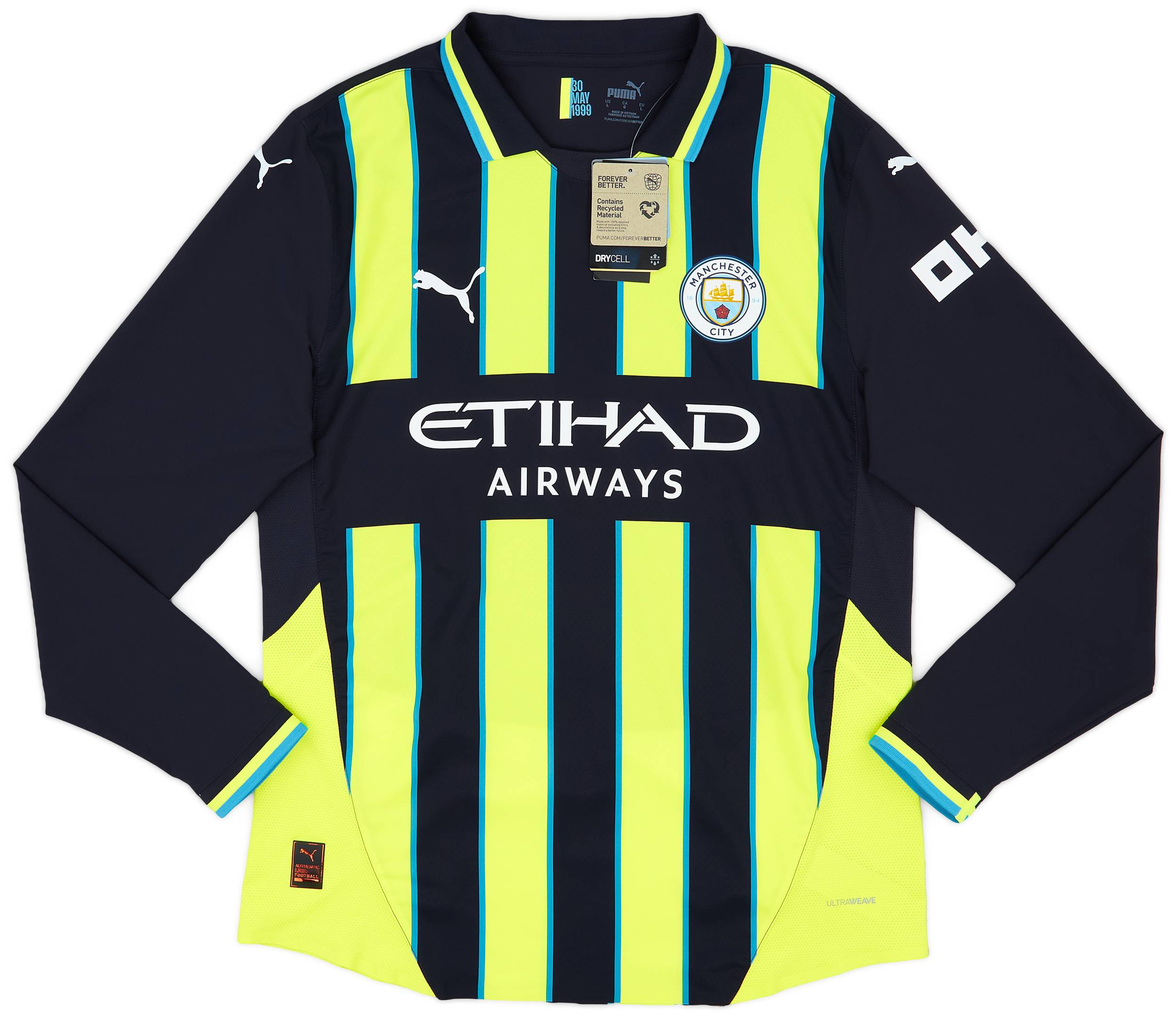 2024-25 Manchester City Authentic Away L/S Shirt De Bruyne #17