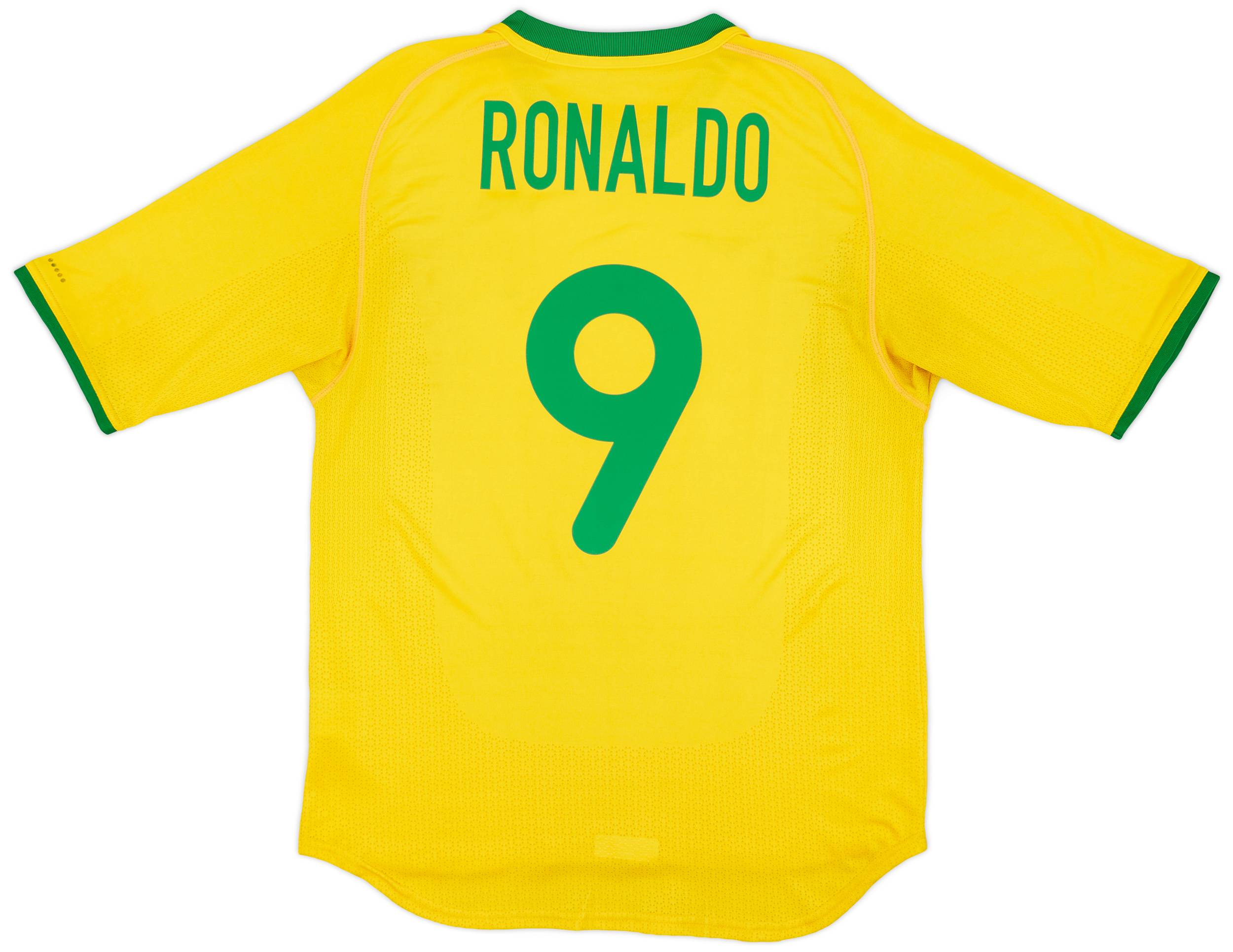 2000-02 Brazil Home Shirt Ronaldo #9 - 8/10 - (XL)