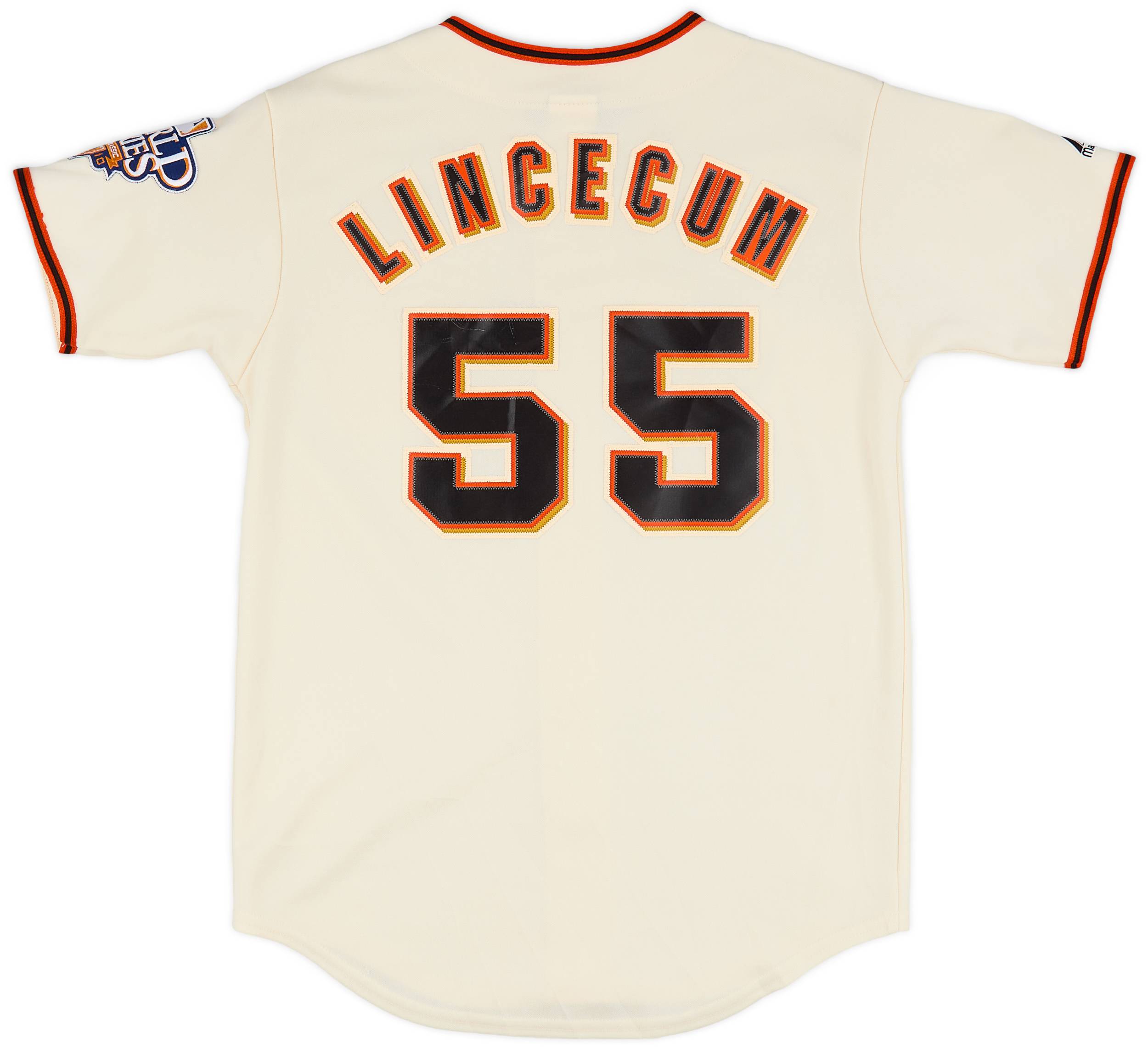 2010 San Francisco Giants Lincecum 55 Majestic Home Jersey 8 10 L.Boys