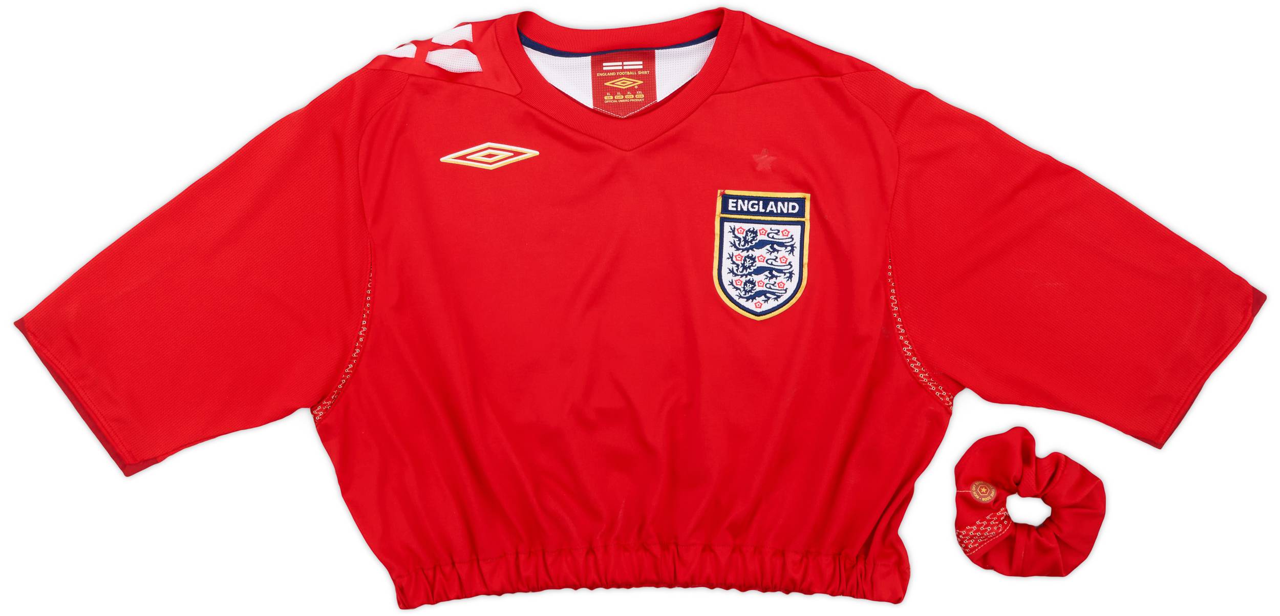 Reworked England Crop Top and Scrunchie Set