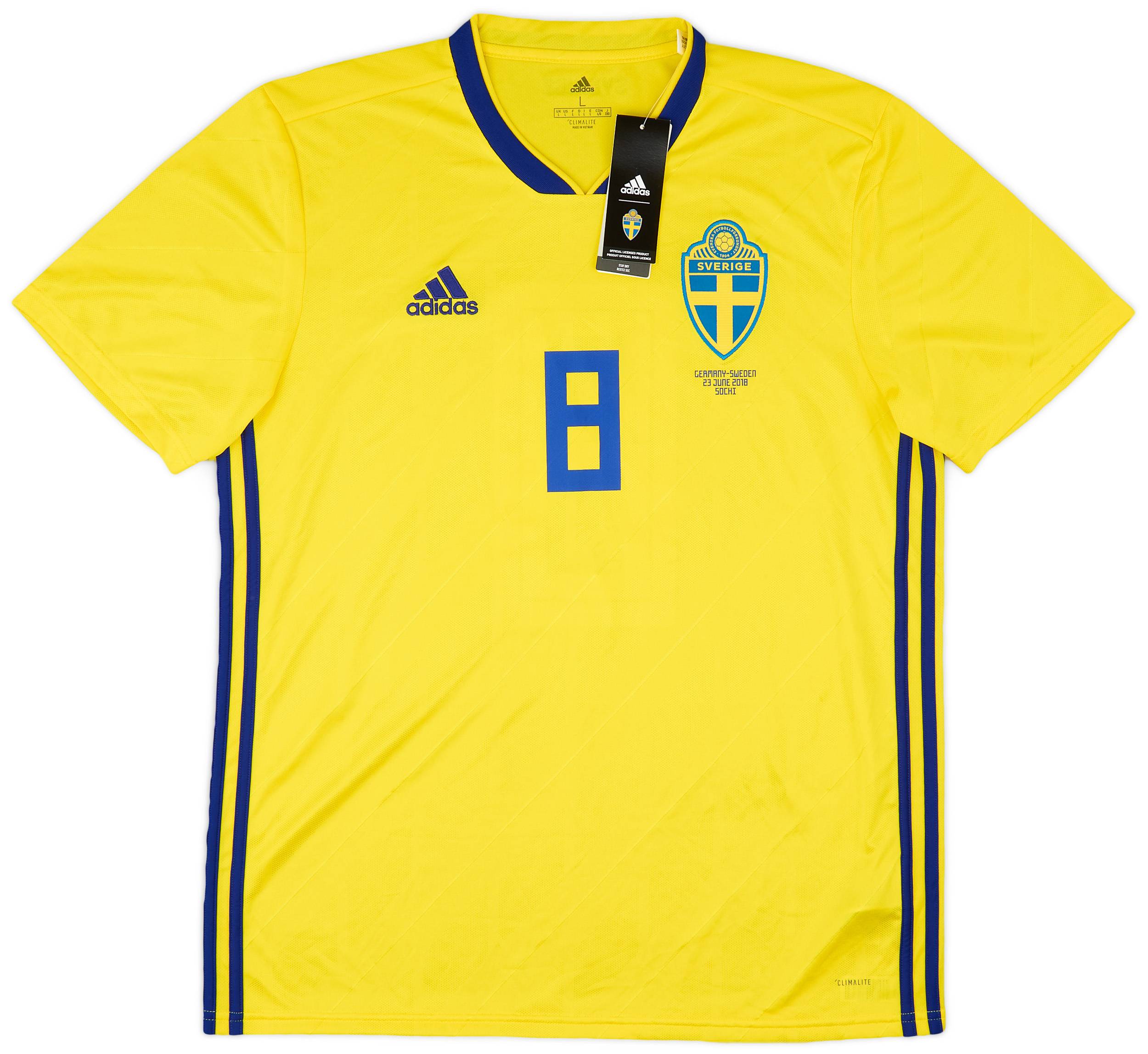 2018 Sweden Player Issue Home Shirt #8 (v Germany)