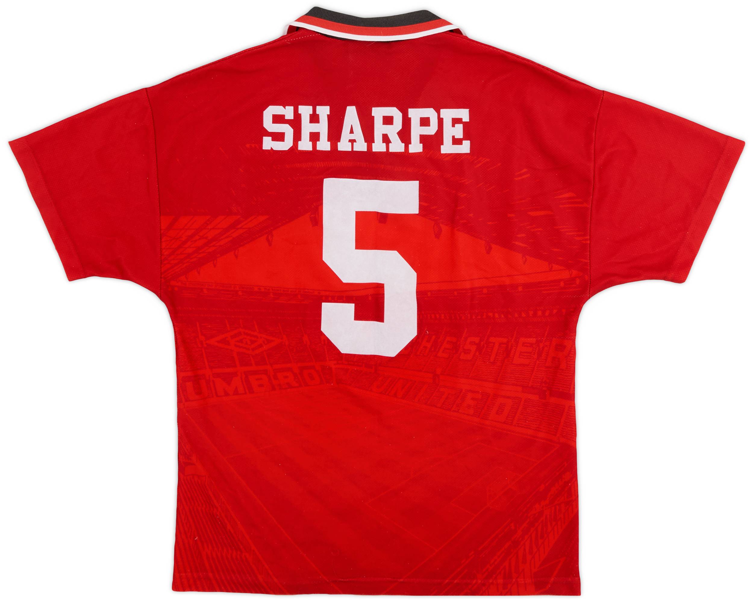 1994-96 Manchester United Home Shirt Sharpe #5 - 7/10 - (Y)