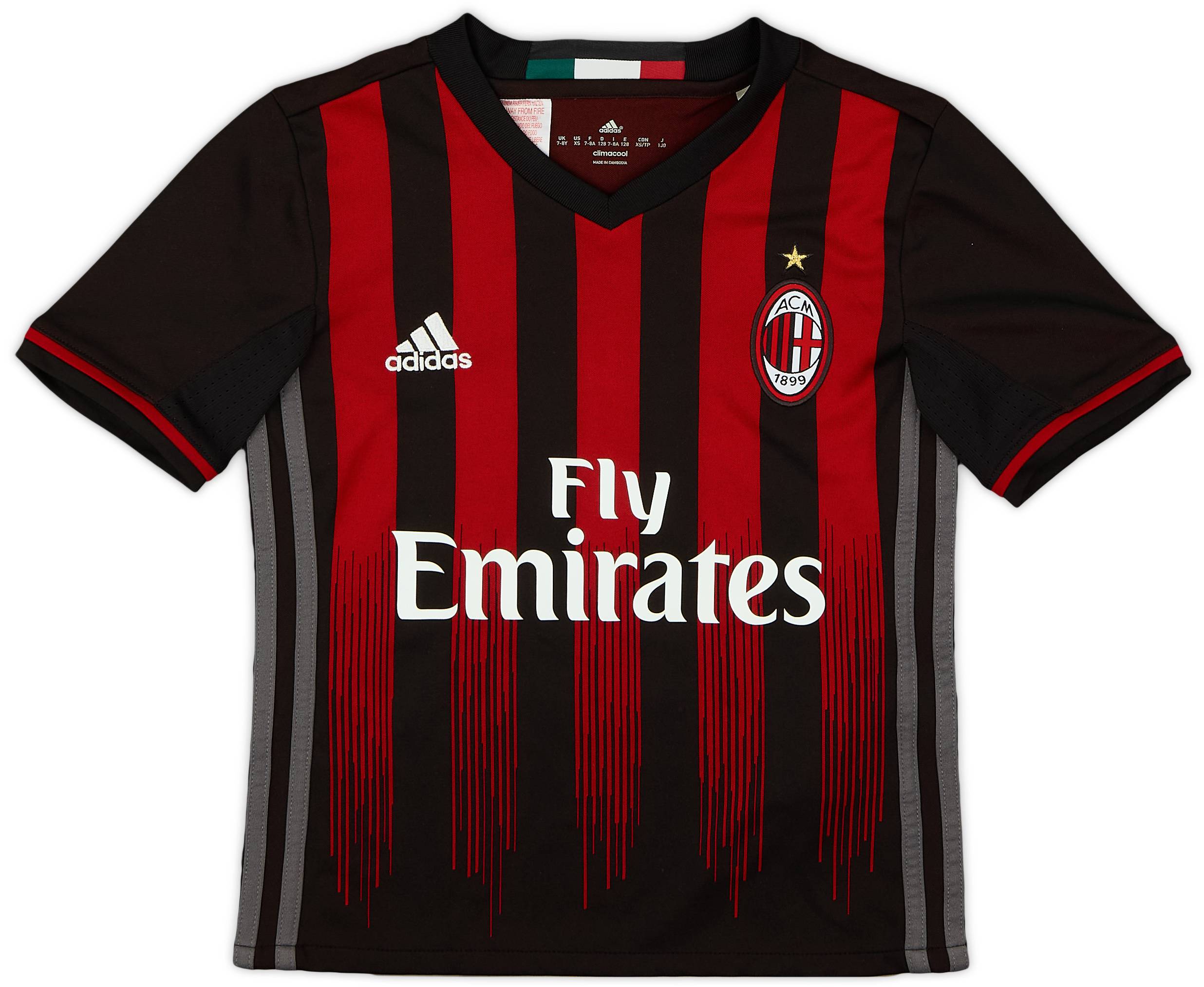 2016-17 AC Milan Home Shirt - 8/10 - (7-8 Years)