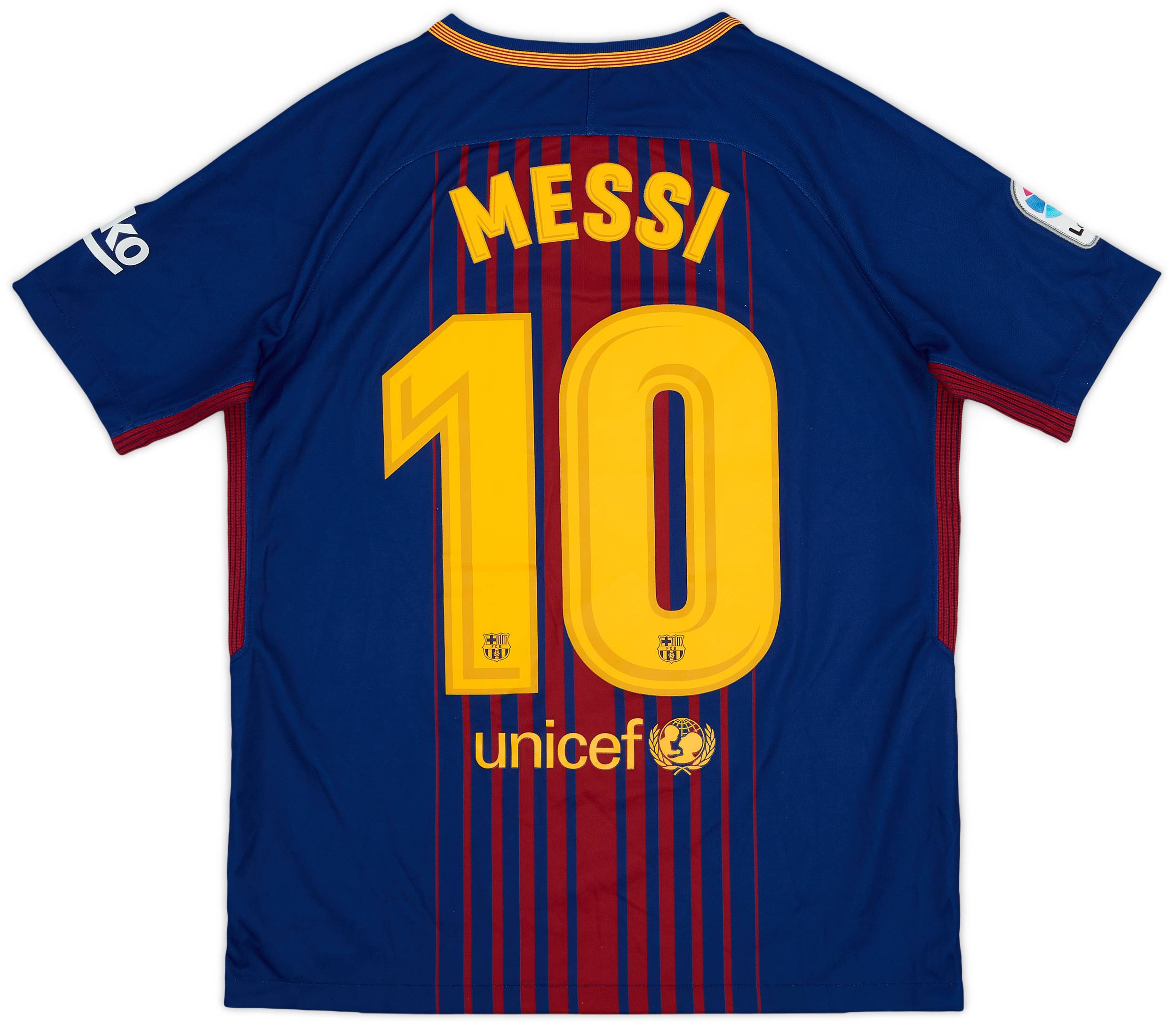 2017-18 Barcelona Home Shirt Messi #10 - 9/10 - (XL.Boys)