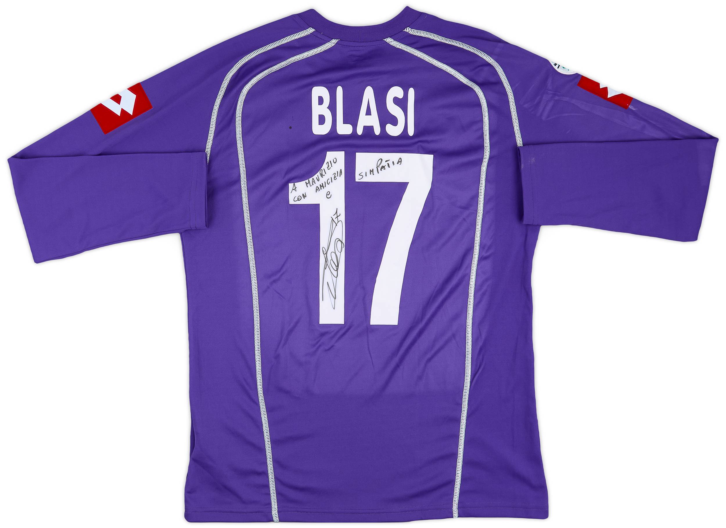 2006-07 Fiorentina Match Issue Signed Home L/S Shirt Blasi #17
