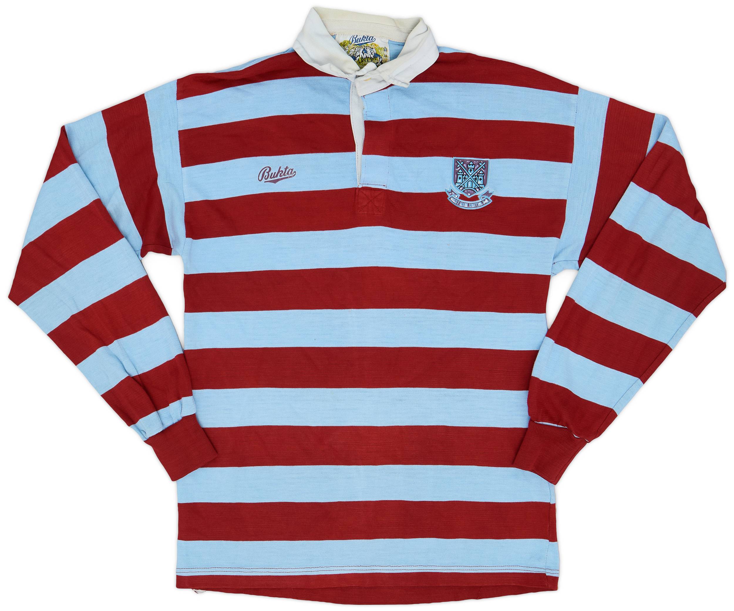 1990-92 West Ham Bukta Rugby Polo L/S Shirt - 7/10 - (L)