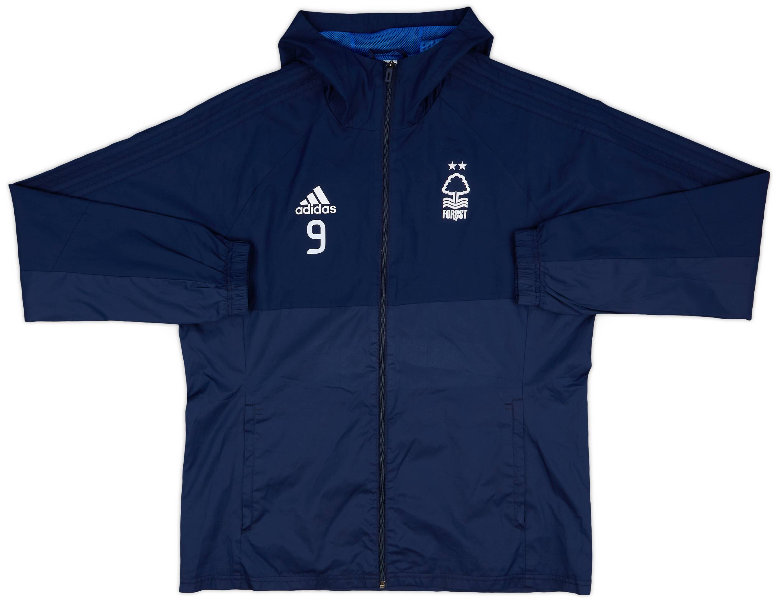 2017-18 Nottingham Forest adidas Player Issue Hooded Rain Jacket #9 - 8/10 - (L)