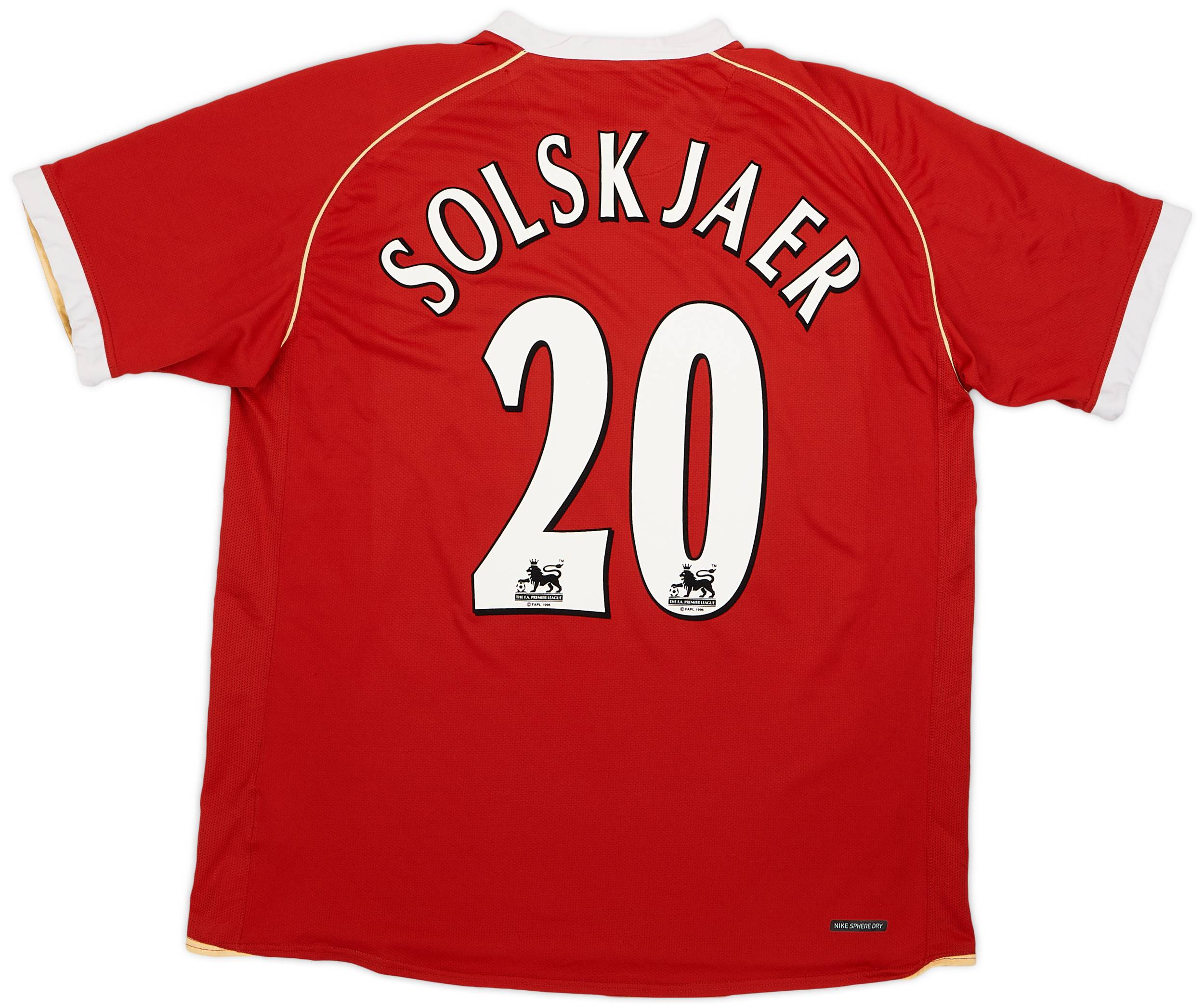 2006-07 Manchester United Home Shirt Solskjaer #20 - 7/10 - (XL)